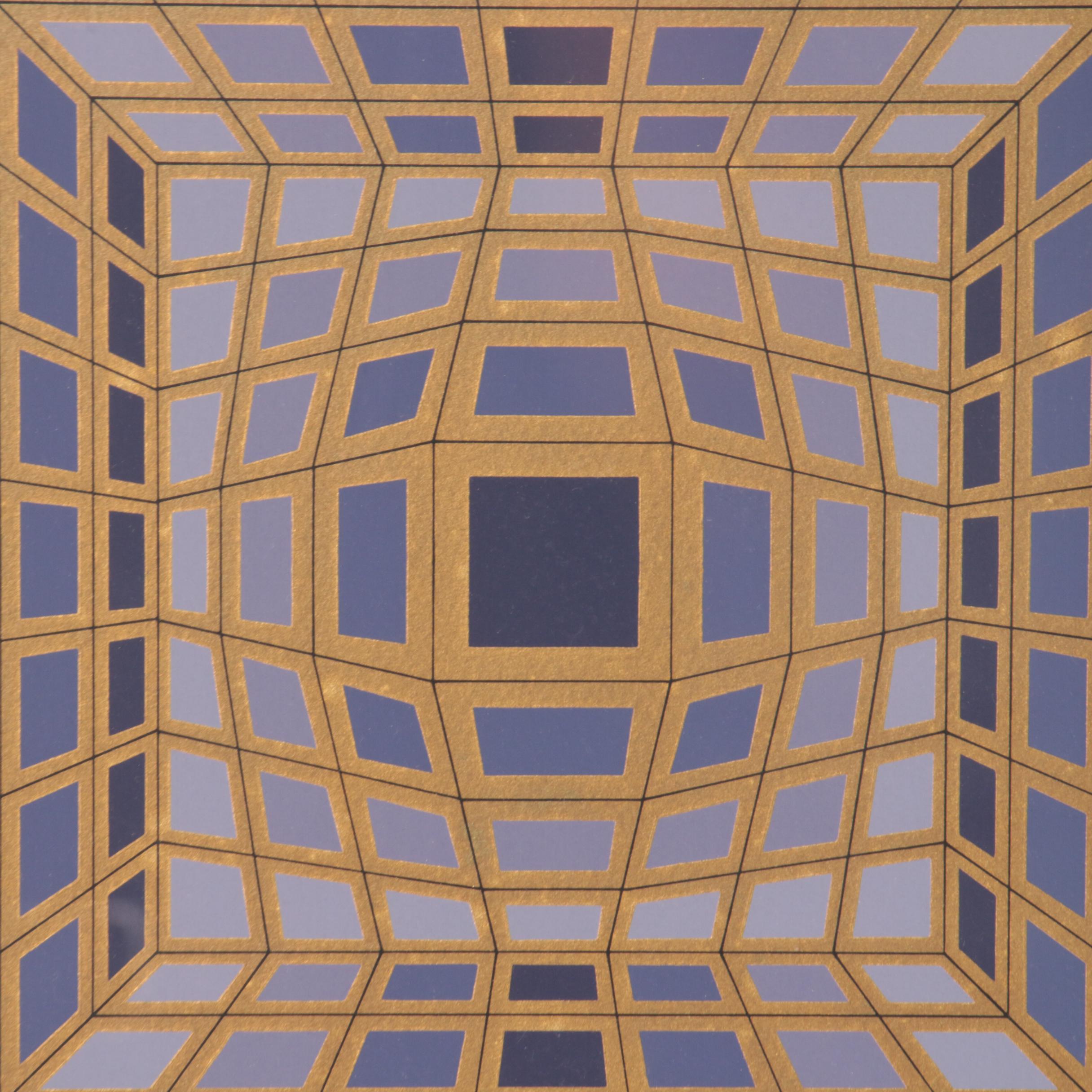 Victor Vasarely Op Art Serigraph "Yllus Rouge," 1981