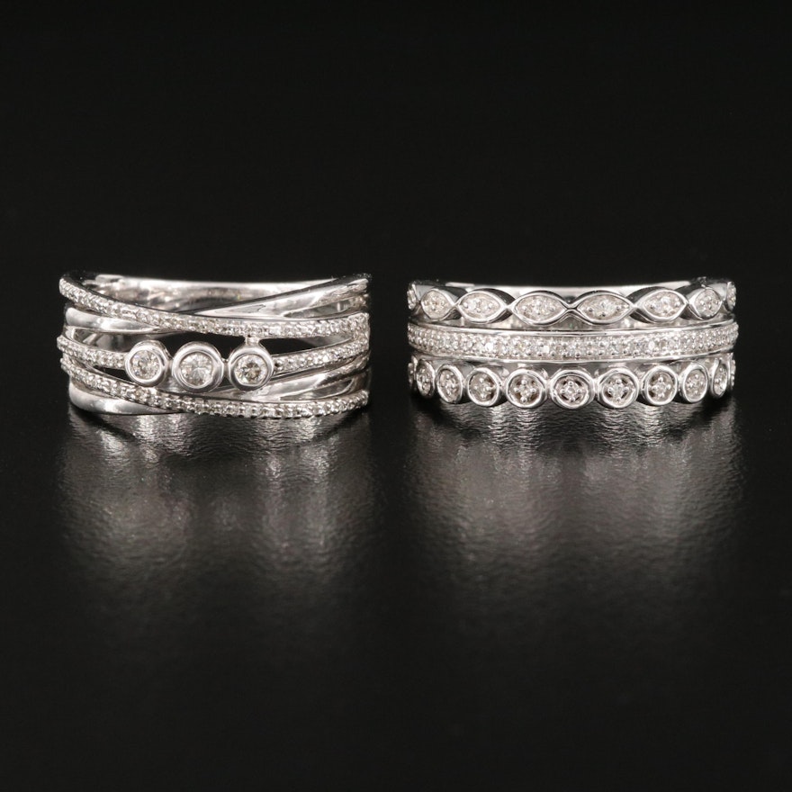 Sterling Silver Diamond Rings