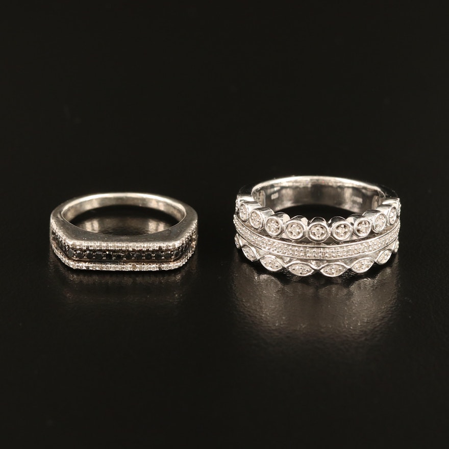 Sterling Diamond Bands