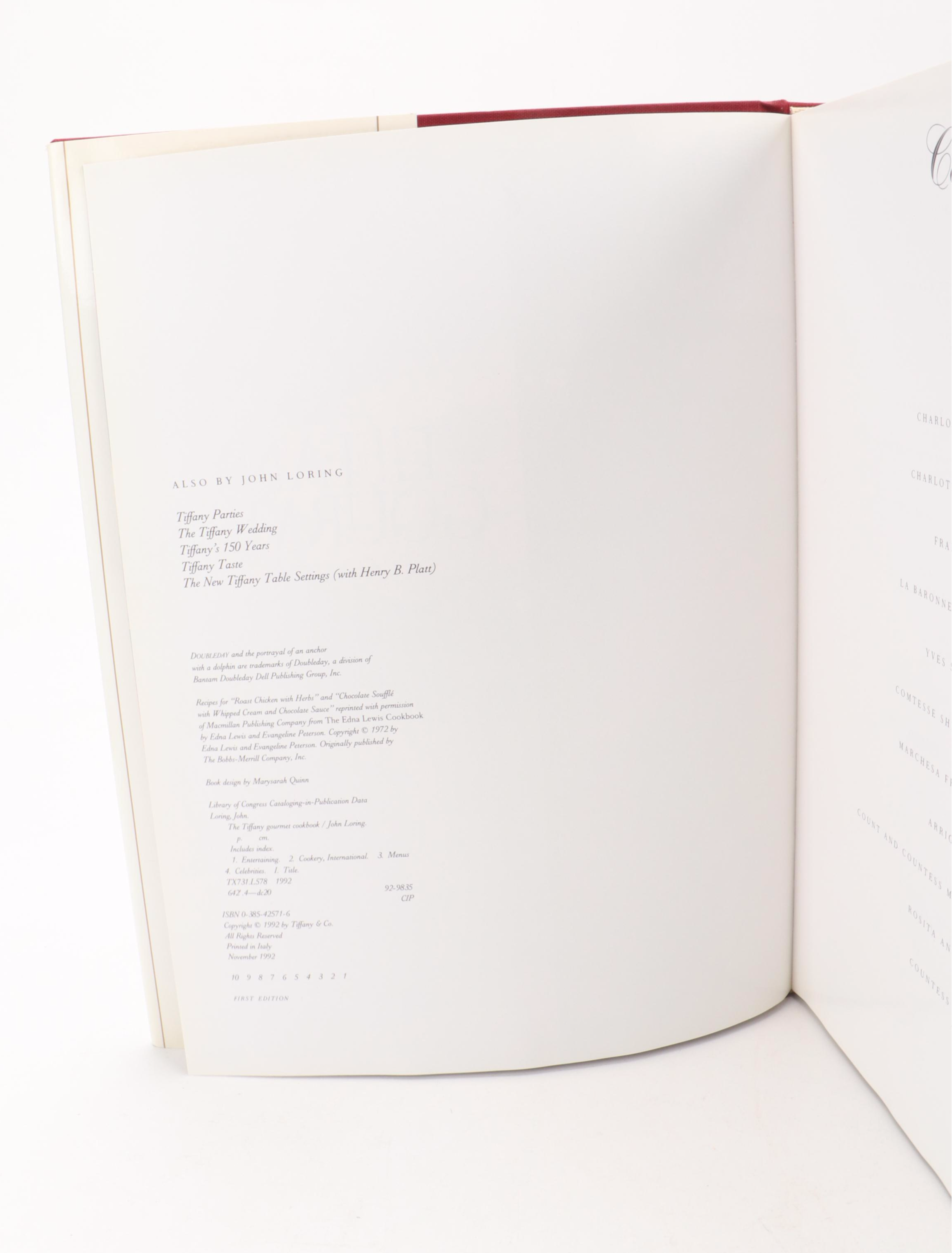 "The Tiffany Gourmet Cookbook" and Other Tiffany & Co. Decorating Books