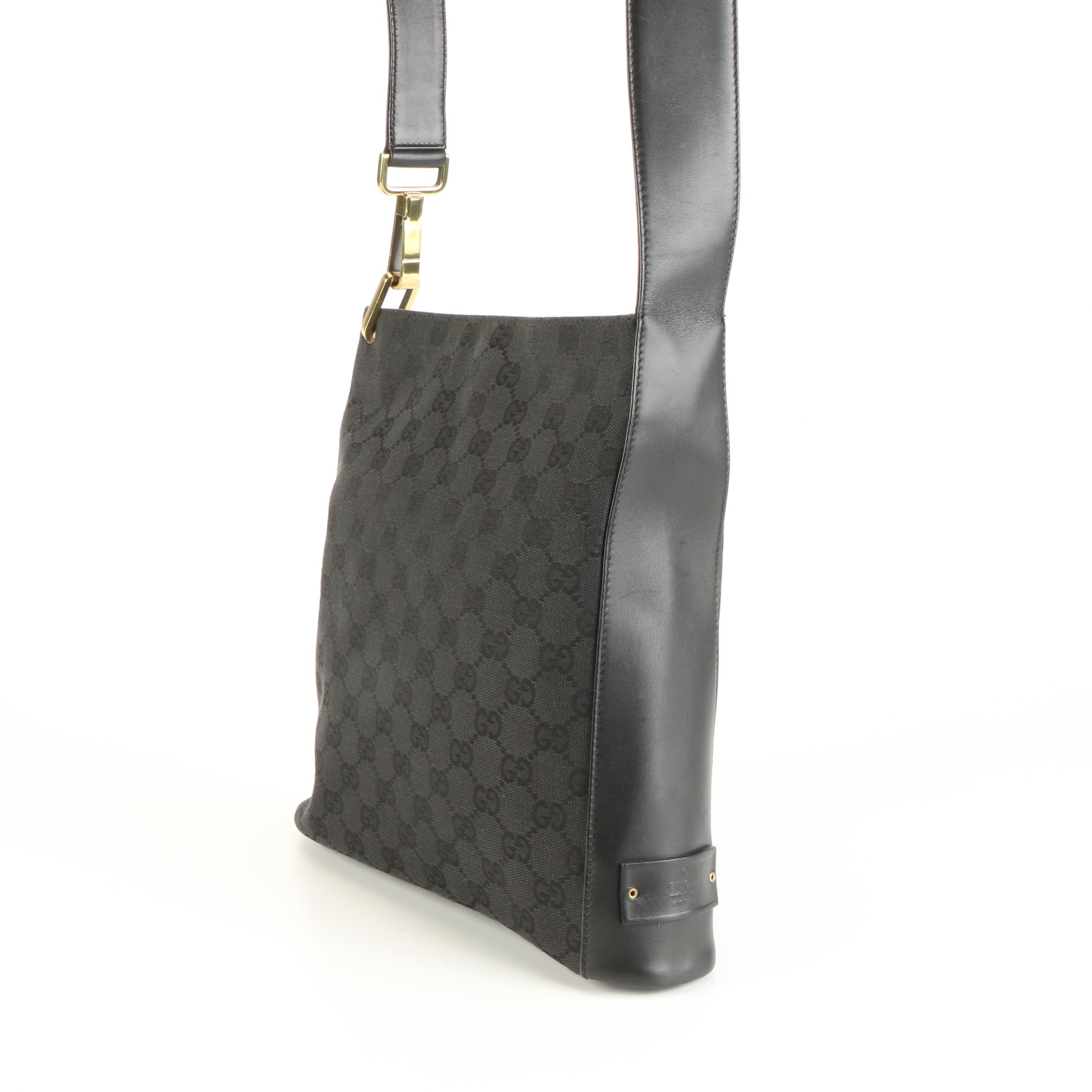 Gucci GG Canvas and Leather Shoulder Bag