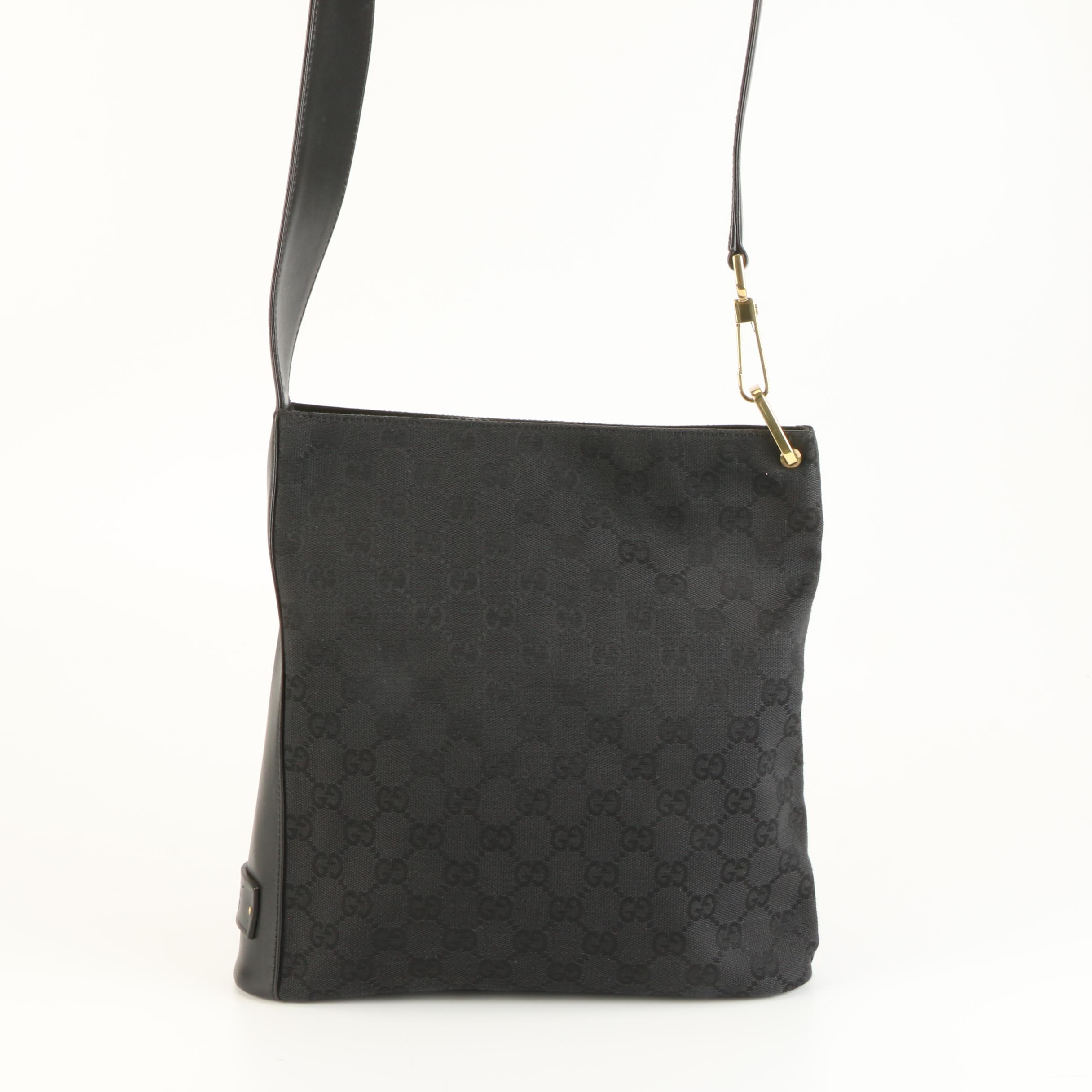 Gucci GG Canvas and Leather Shoulder Bag