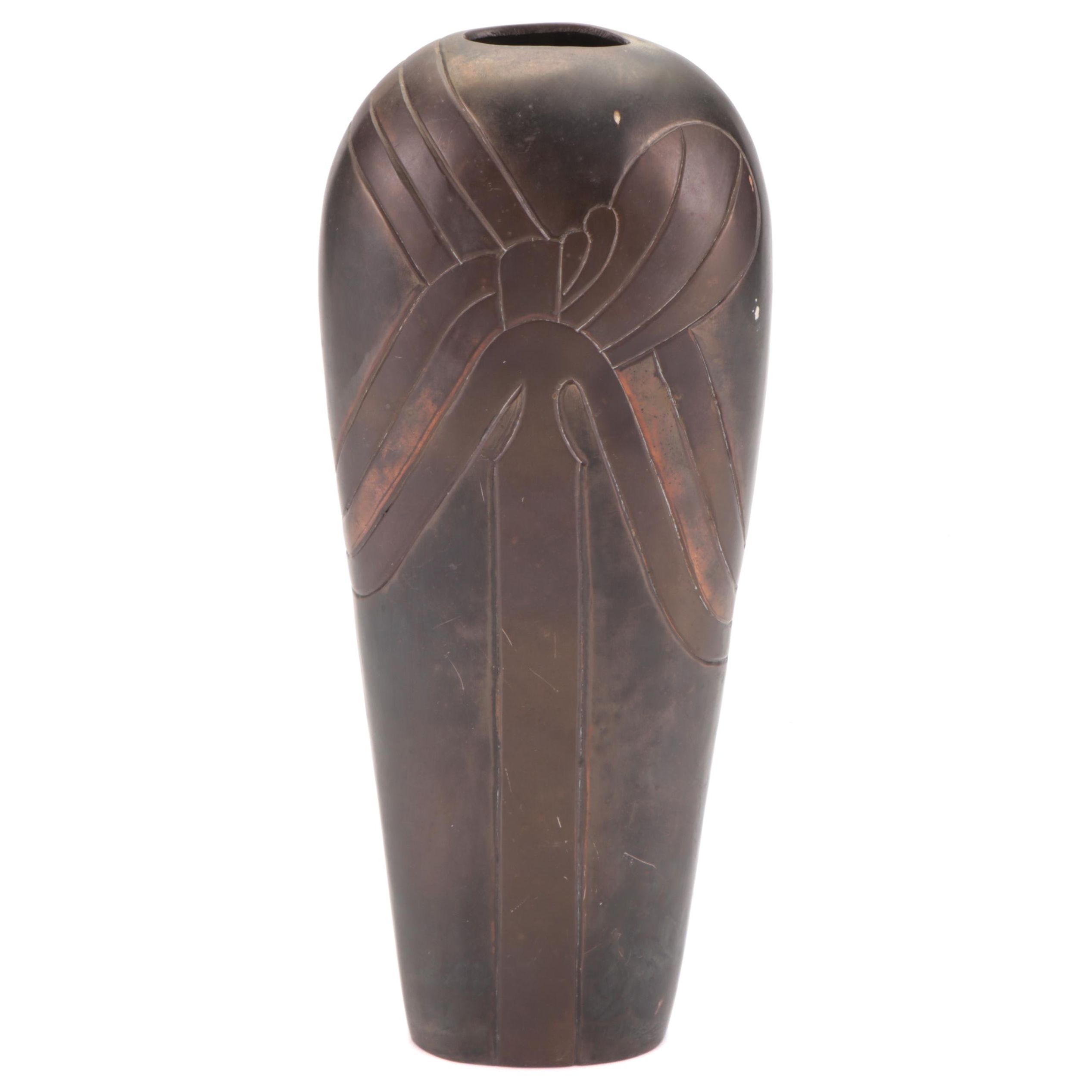 Art Deco Style Bronze Vase, Mid to Late 20th Century