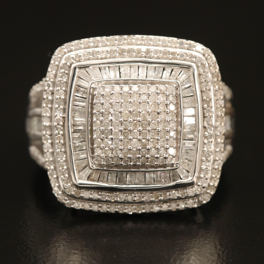 Sterling 1.00 CTW Pavé Diamond Ring