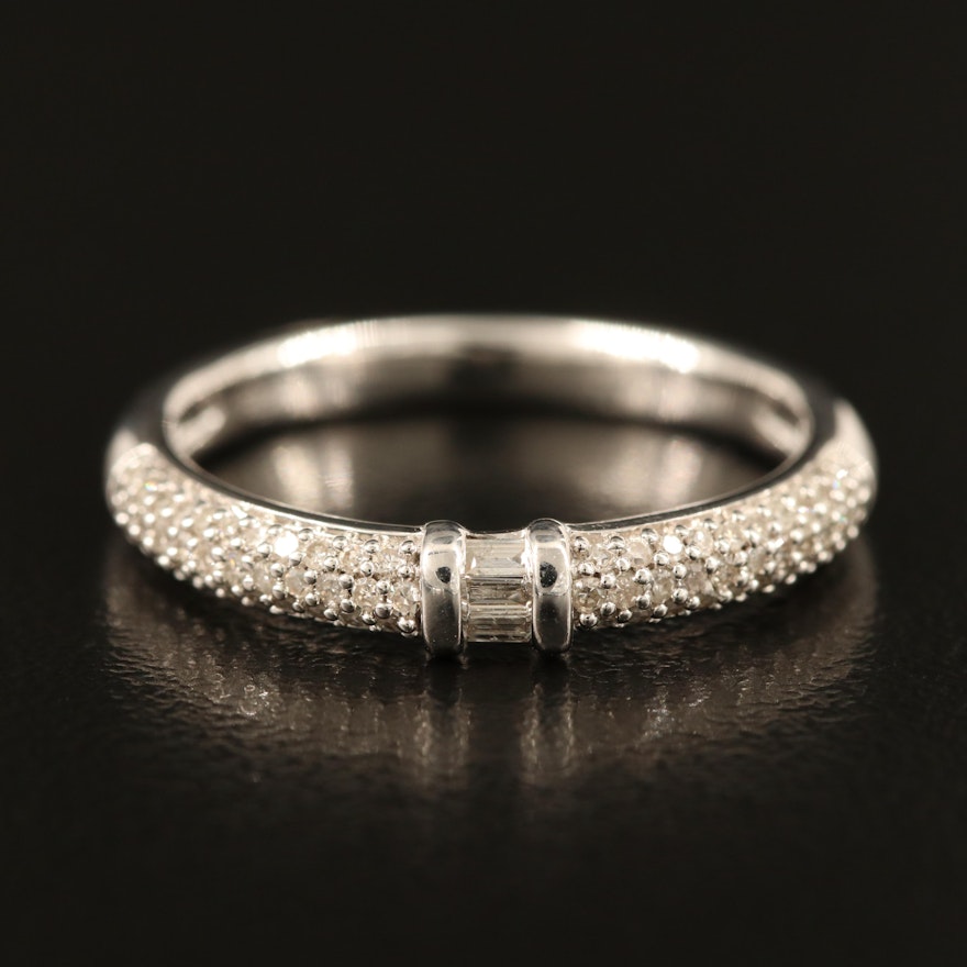 Sterling Pavé Diamond Ring
