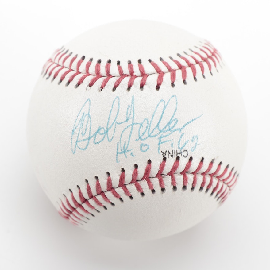 Bob Feller Signed "H.O.F. 62" Official League Rawlings Baseball, COA