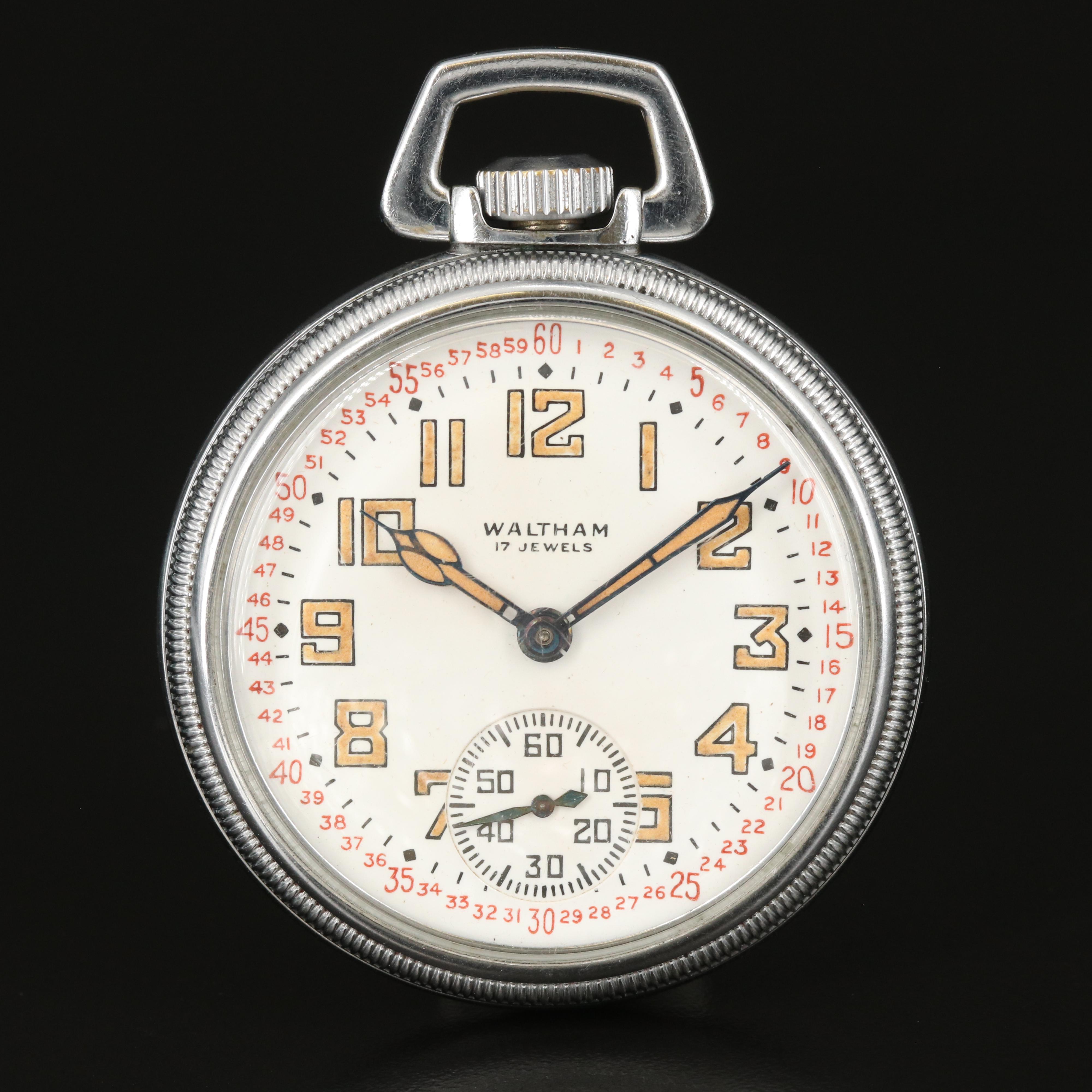 1943 Waltham Open Face Pocket Watch