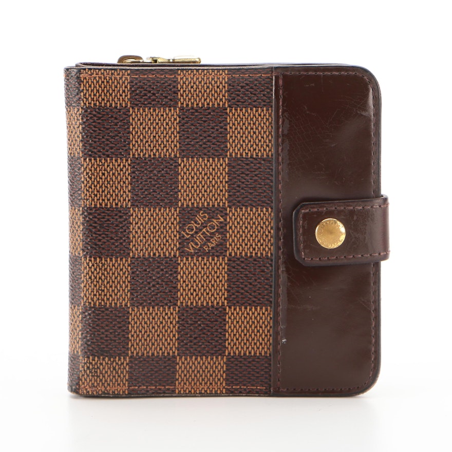 Louis Vuitton Compact Zippy Wallet in Damier Ebene Canvas and Leather