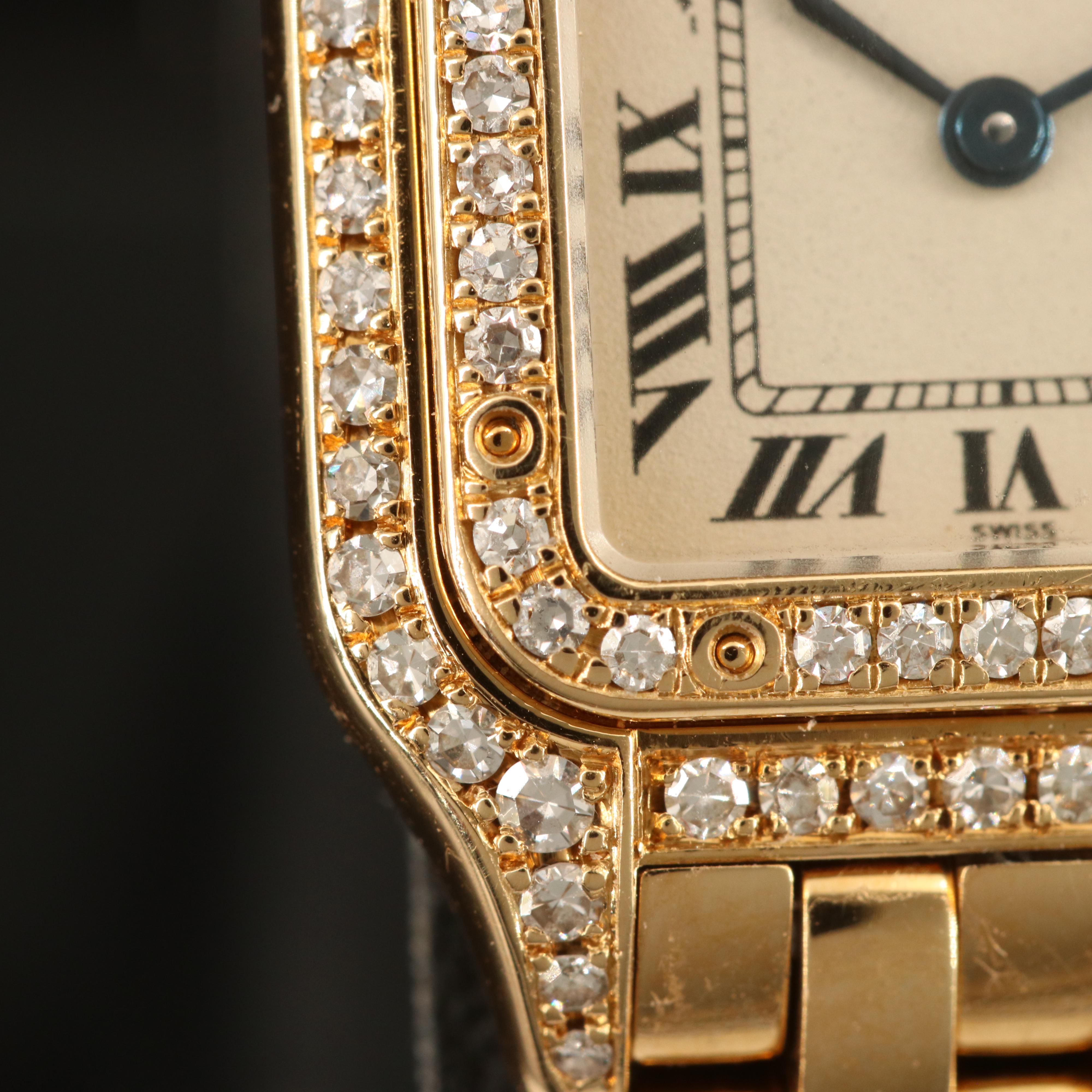 Cartier Panthere 18K Yellow Gold Diamond Quartz Watch