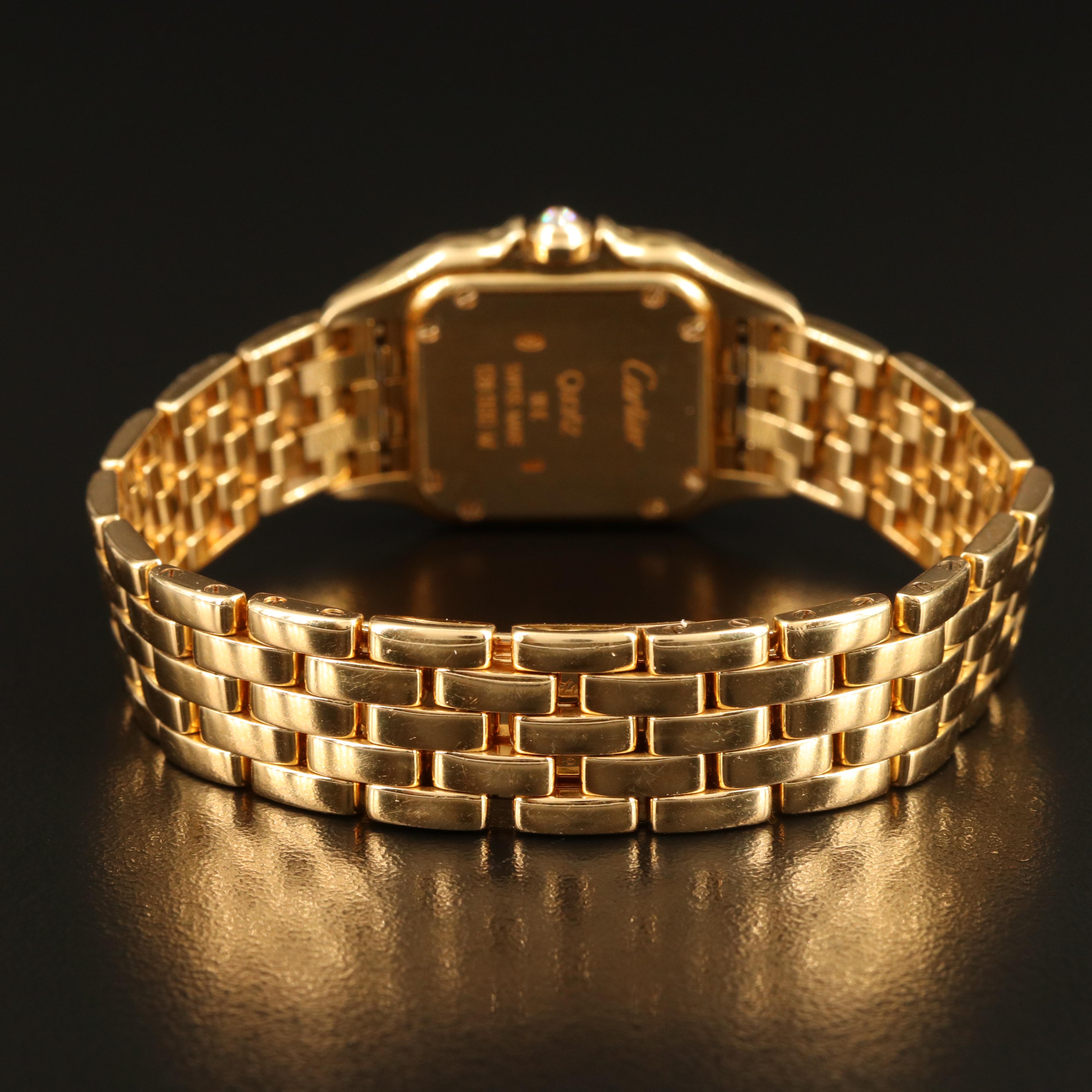 Cartier Panthere 18K Yellow Gold Diamond Quartz Watch