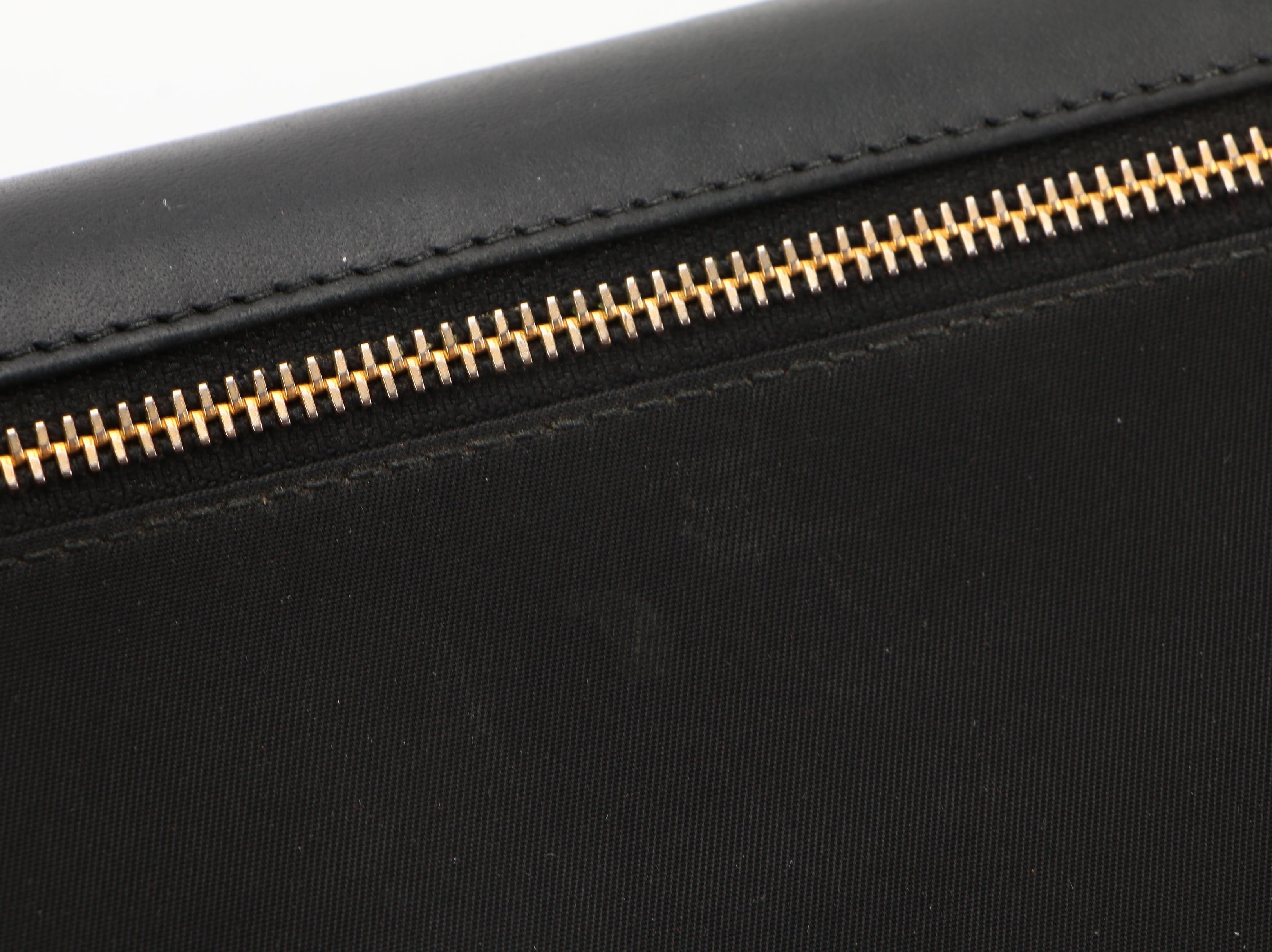 Prada Snap Long Wallet in Black Leather and Tessuto Nylon