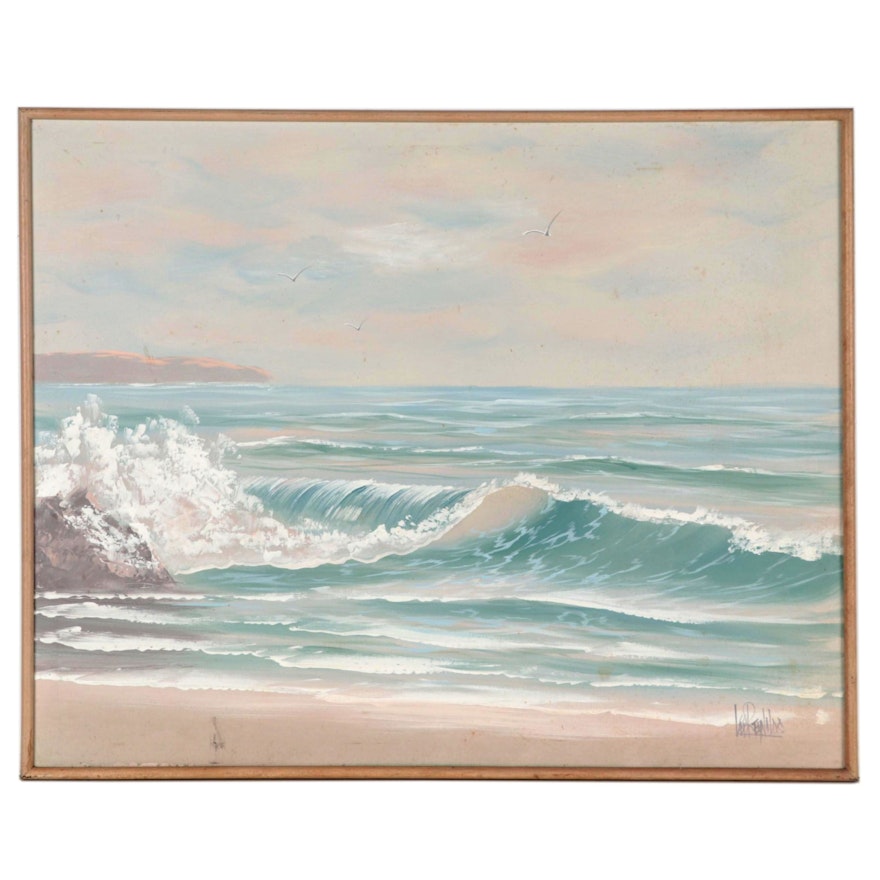 Vanguard Studios Seascape Oil Painting, Late 20th Century