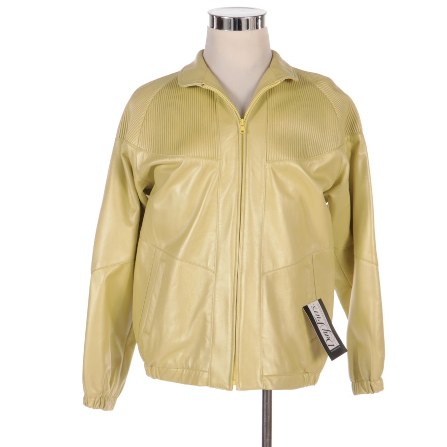Dero by Rocco D'Amelio for Vincents Chartreuse Leather Jacket with Merchant Tags