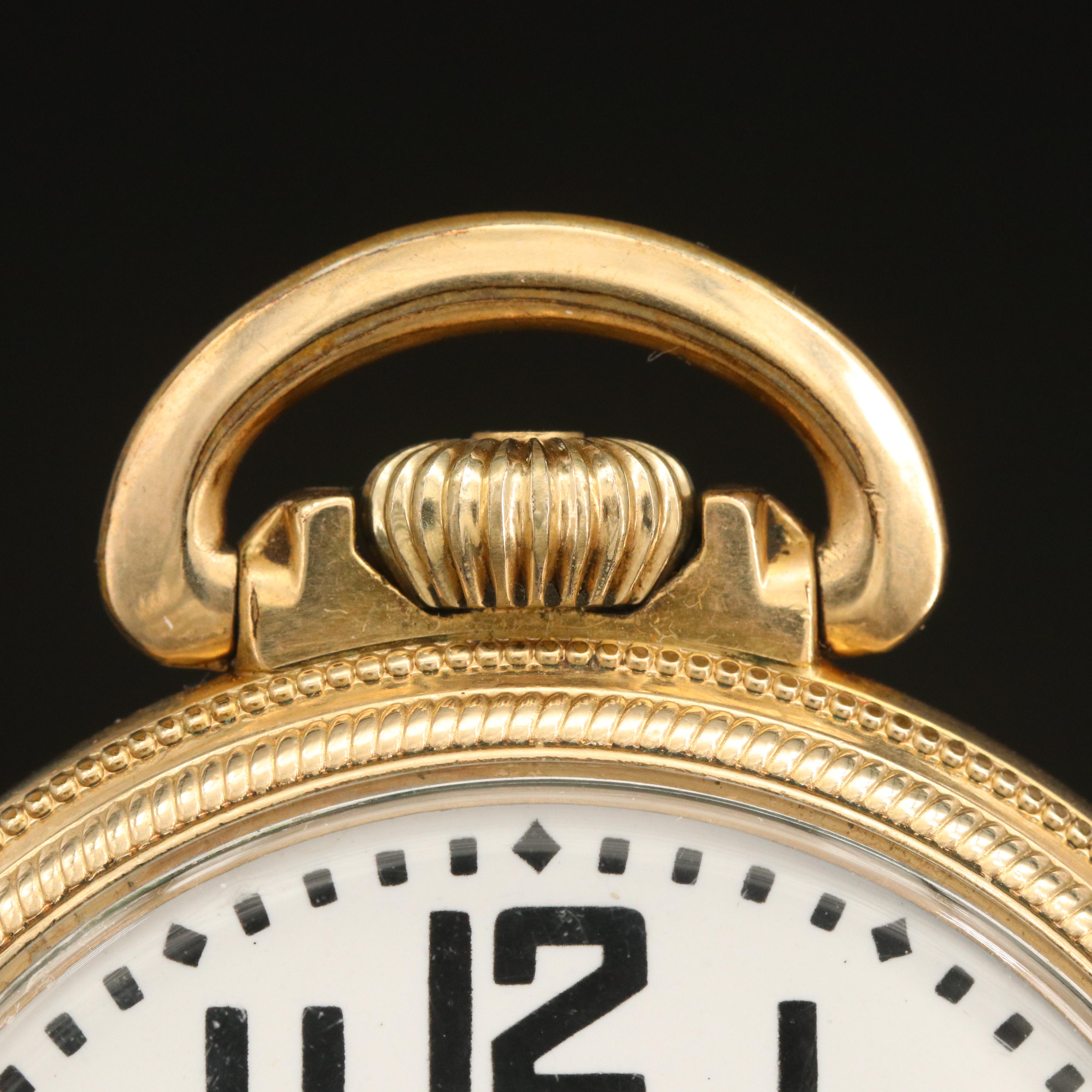 1940 Waltham Riverside Rolled Gold Plate Open Face Pocket Watch