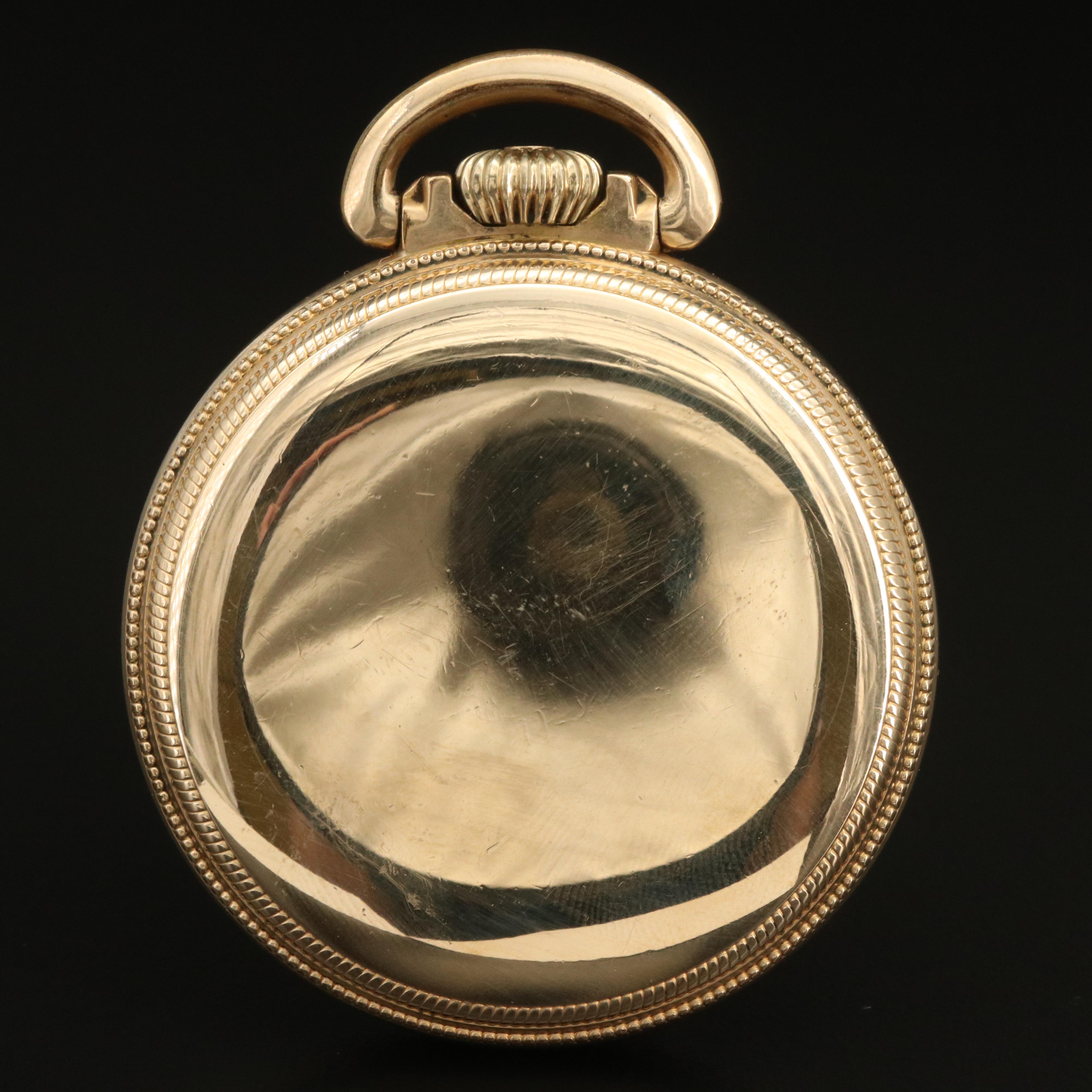 1940 Waltham Riverside Rolled Gold Plate Open Face Pocket Watch