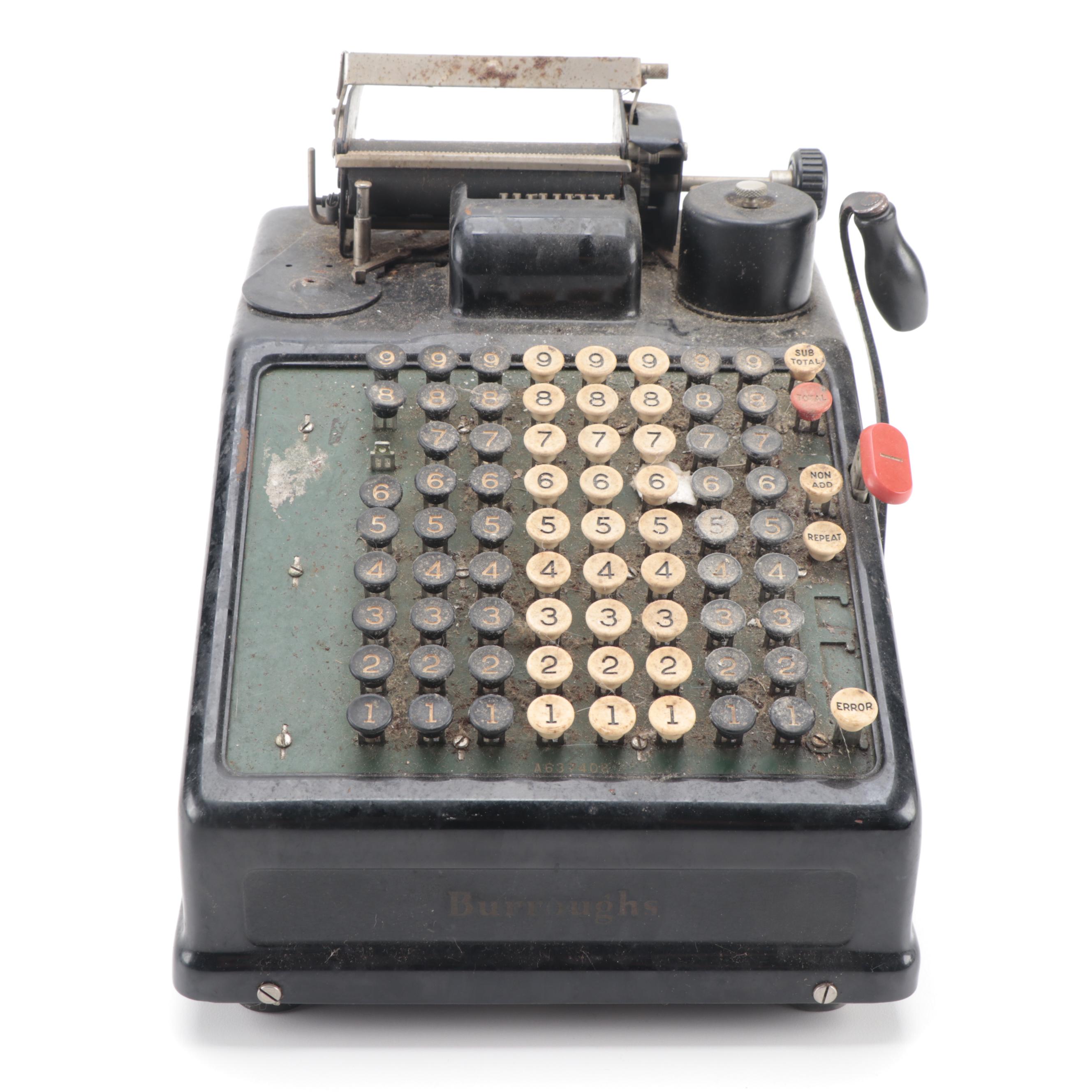 Burroughs Tabletop Calculator, Early to Mid-20th Century