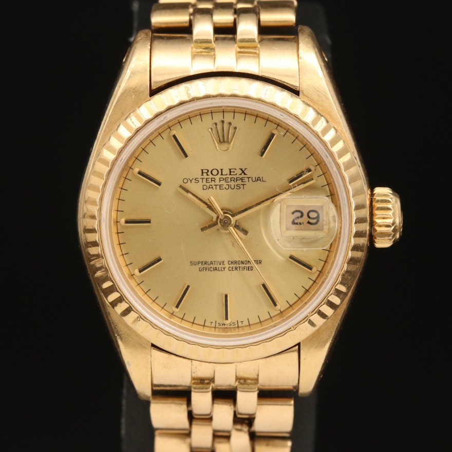 1983 Rolex Datejust 18K Gold Wristwatch
