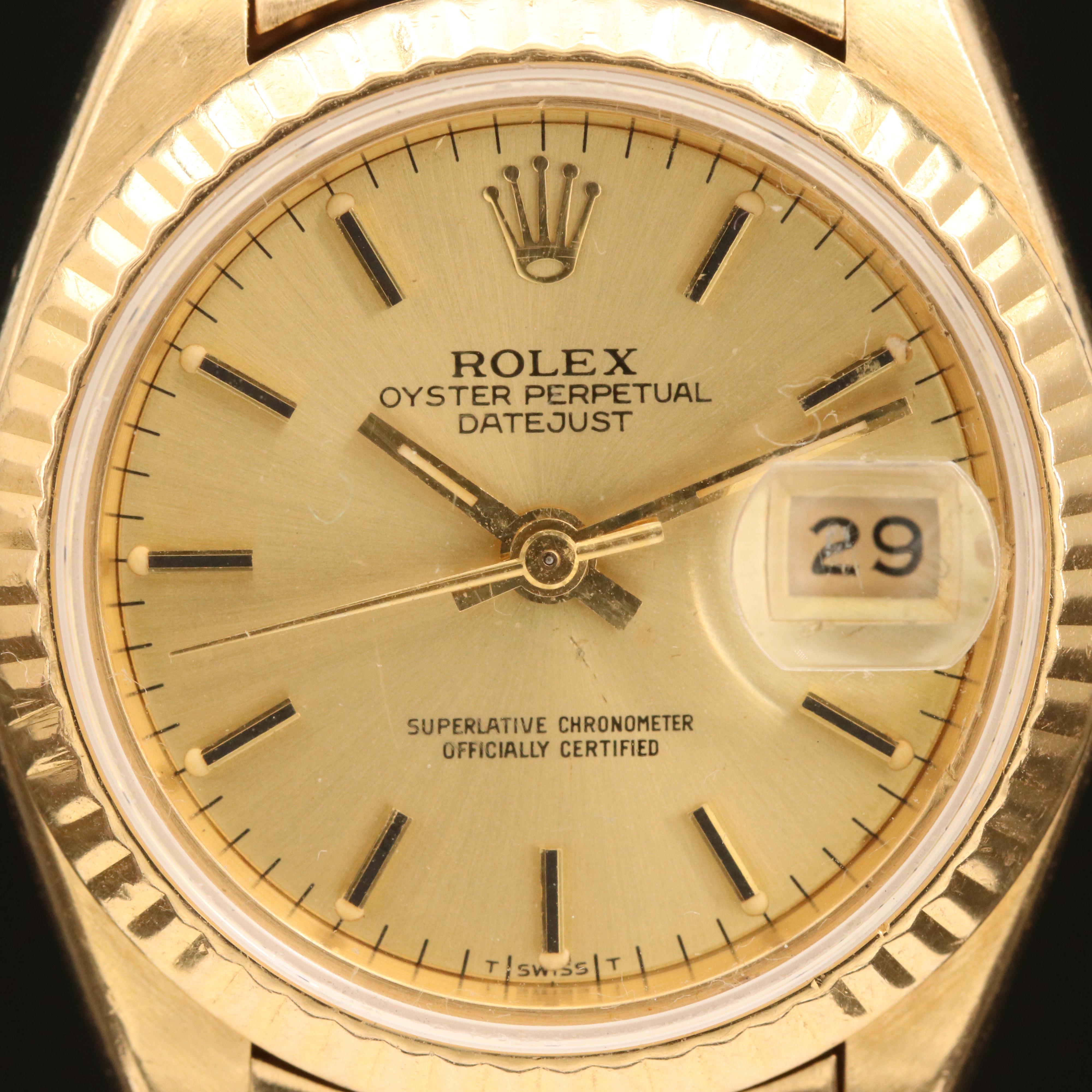 1983 Rolex Datejust 18K Gold Watch