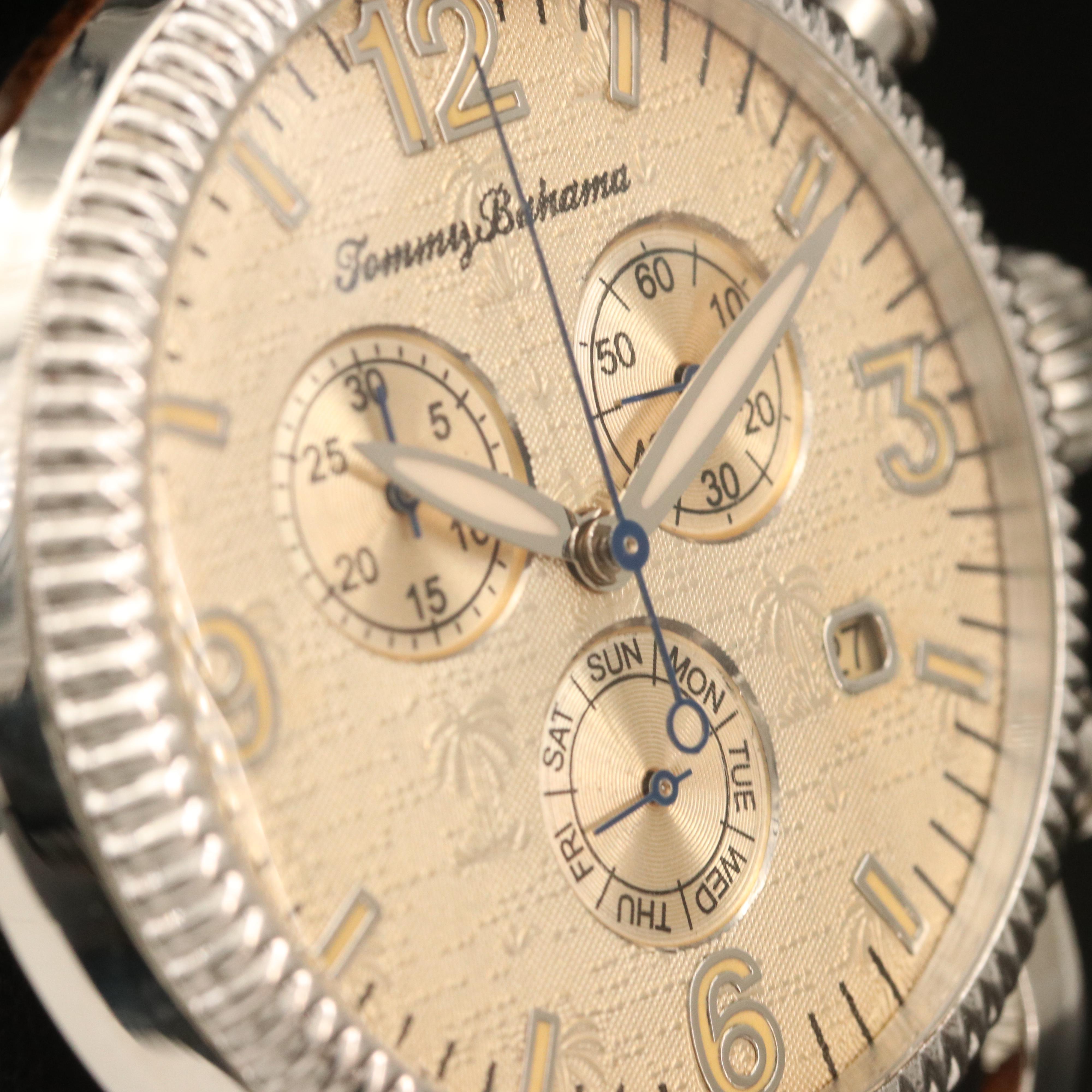 Tommy Bahama Stainless Steel and Sterling Silver Chronograph Watch