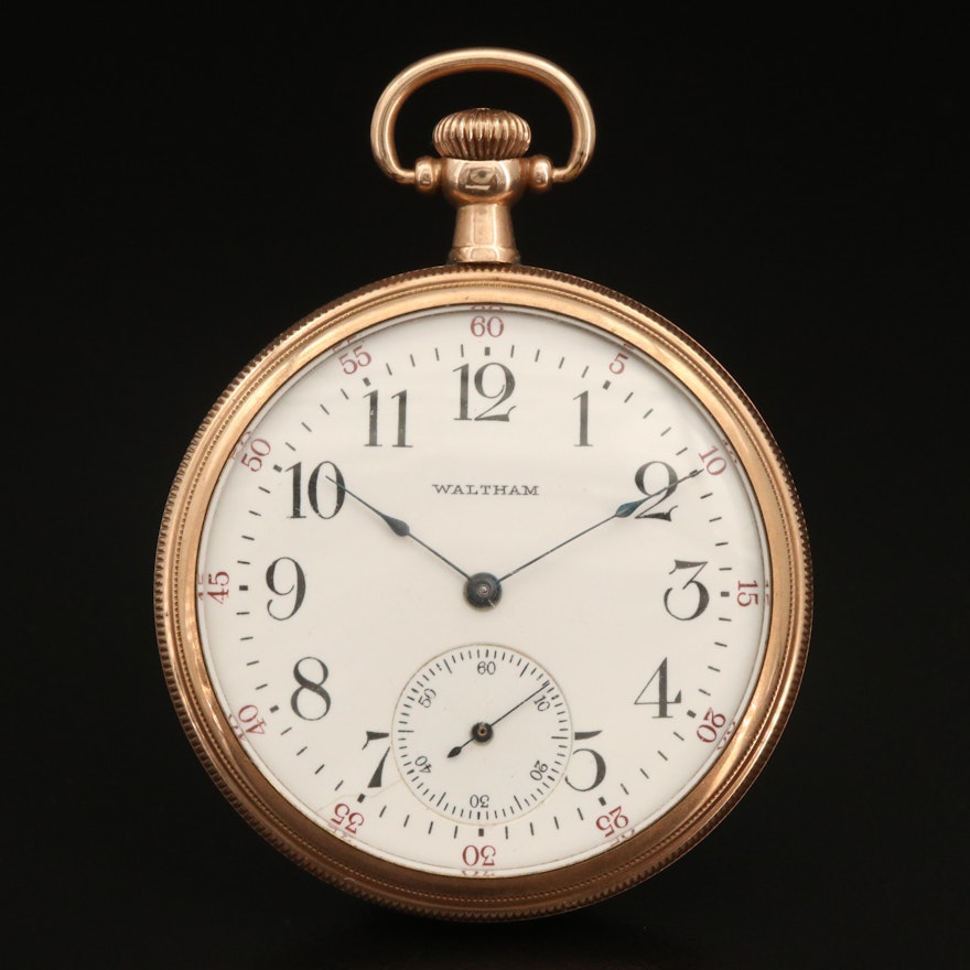 1917 Waltham Gold Filled Open Face Pocket Watch