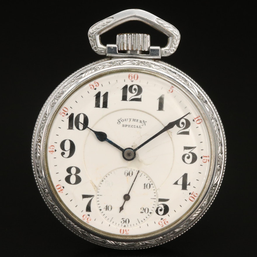 1918 Illinois Southern Special Open Face Pocket Watch