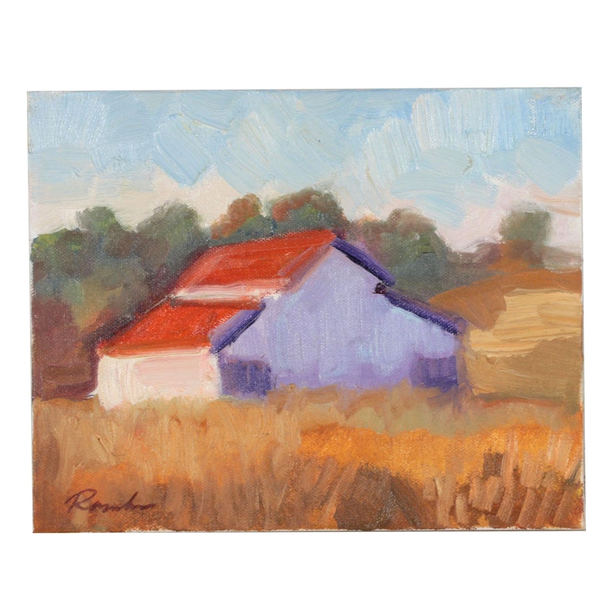 Sally Rosenbaum Oil Painting "Lakeville Barn"