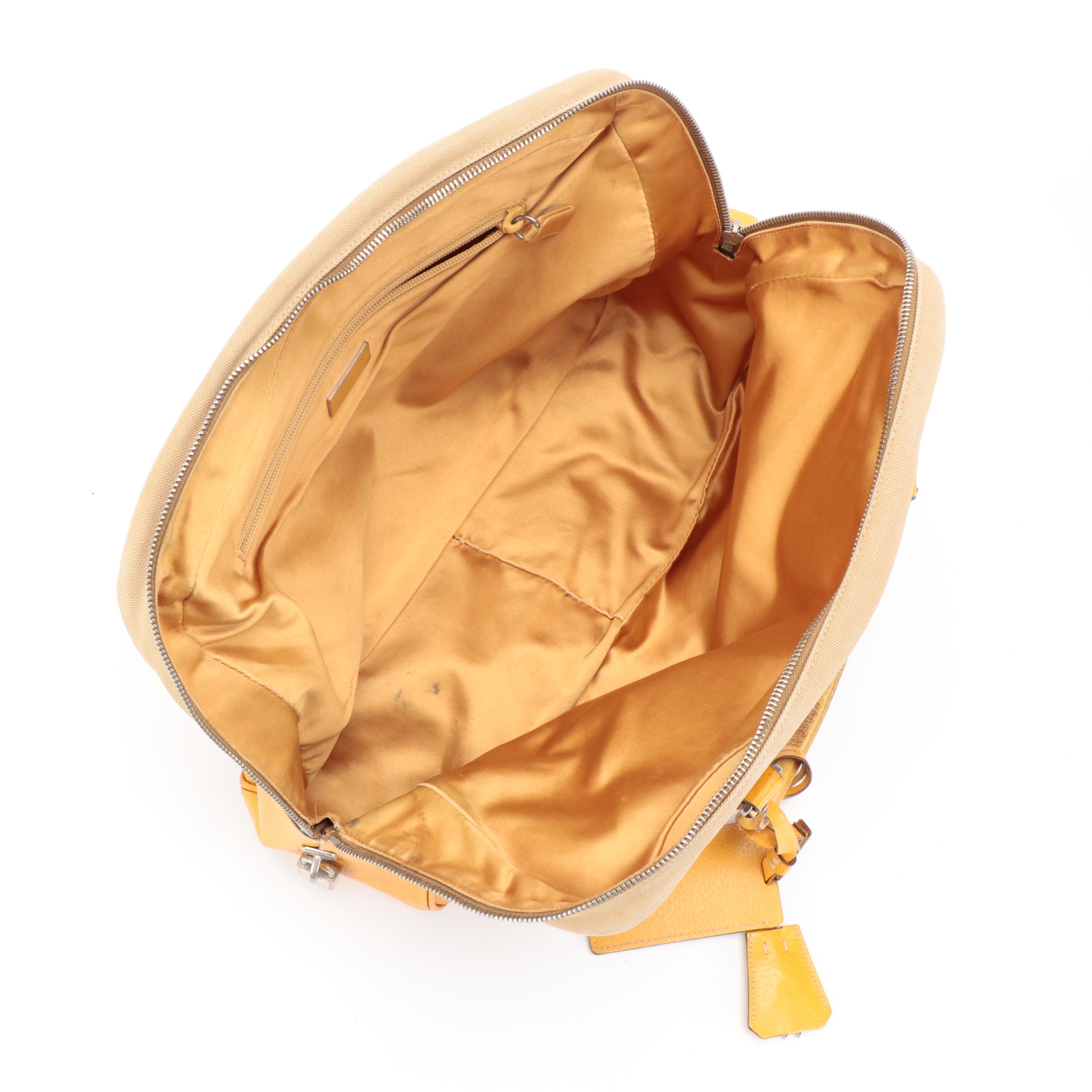 Prada Duffle Bag in Canvas with Leather Trim