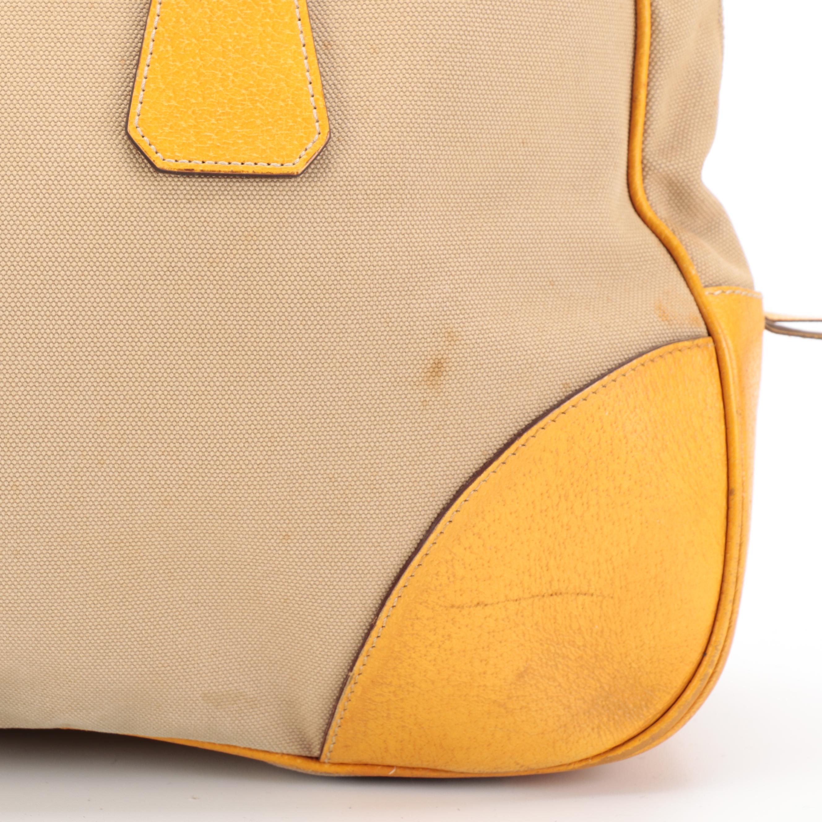 Prada Duffle Bag in Canvas with Leather Trim