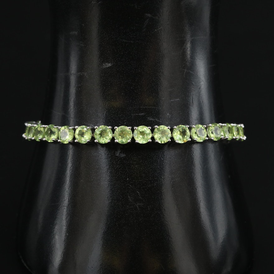 Sterling Peridot Line Bracelet