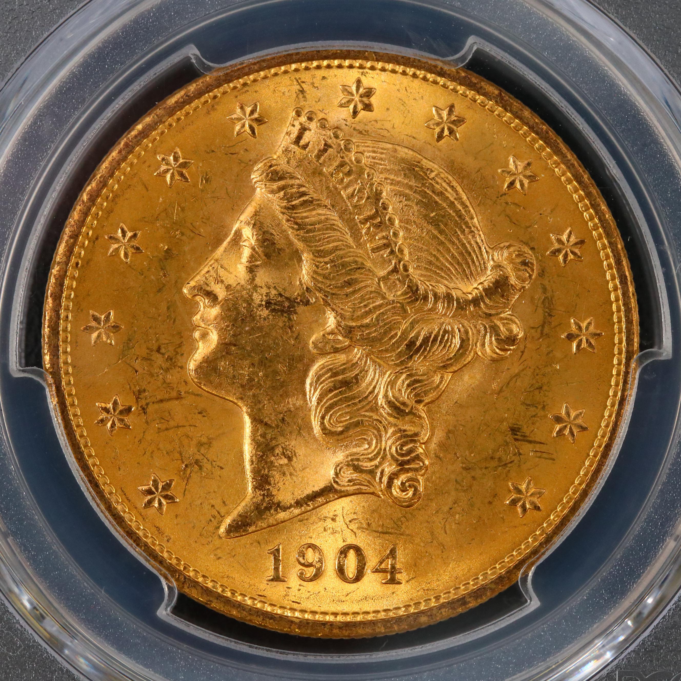 PCGS Graded MS63 1904 Liberty Head $20 Double Eagle Gold Coin