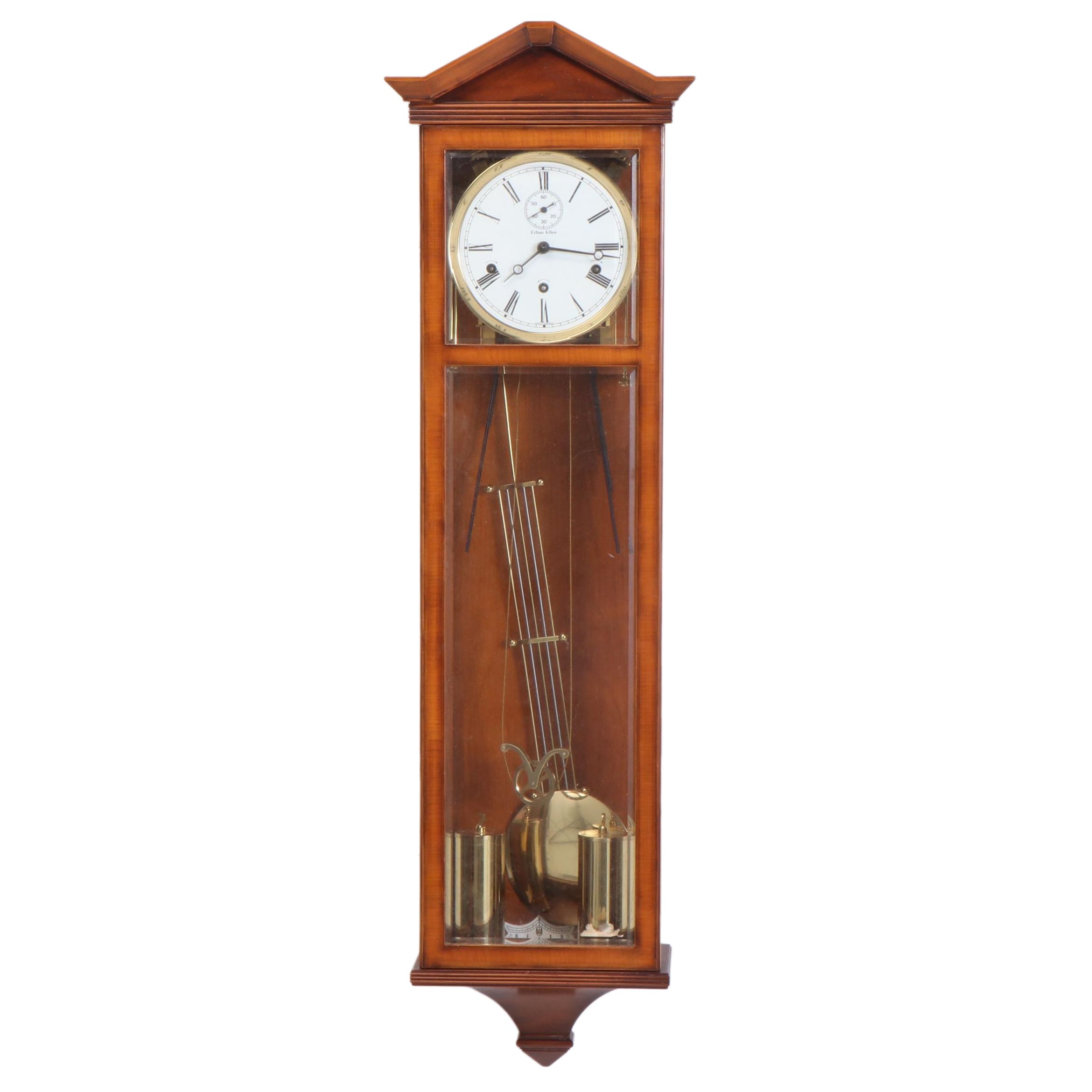Ethan Allen Regulator Style Westminster Chime Wall Clock, Late 20th Century