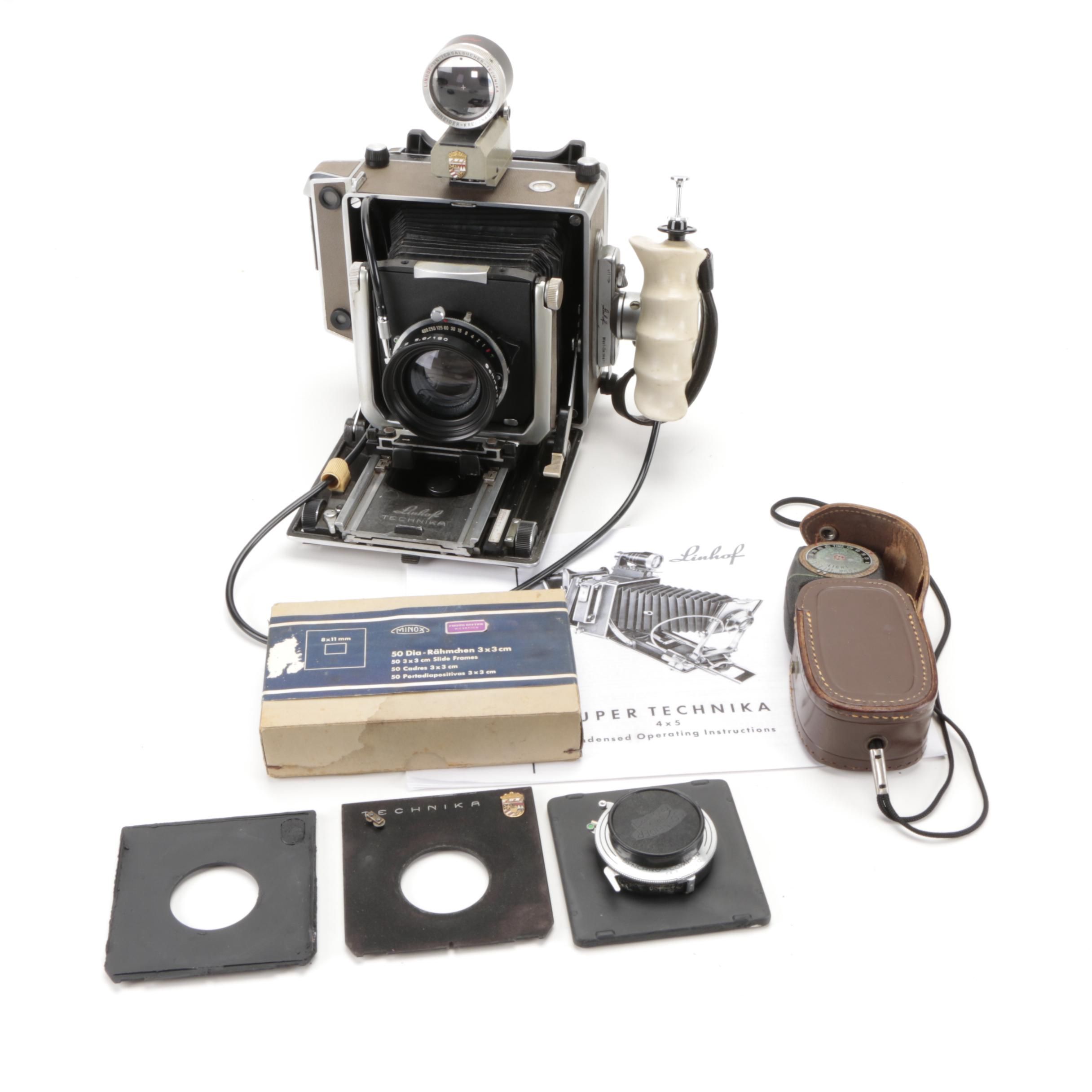 Linhof Technika Model V Rangefinder Camera and Accessories