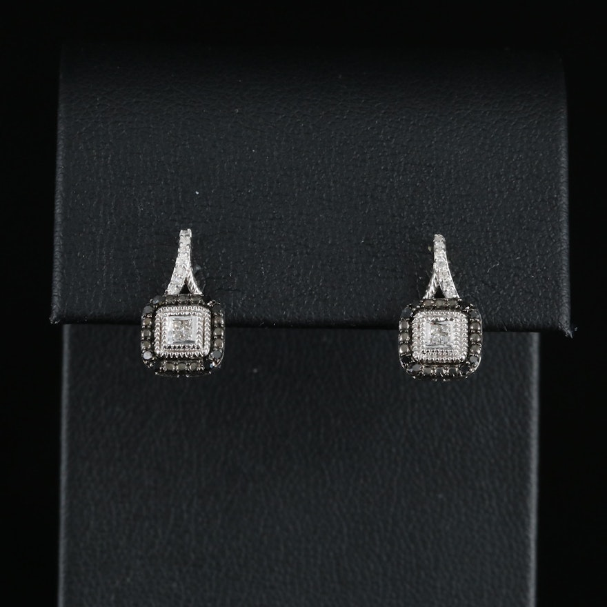 Sterling Diamond Stud Earrings