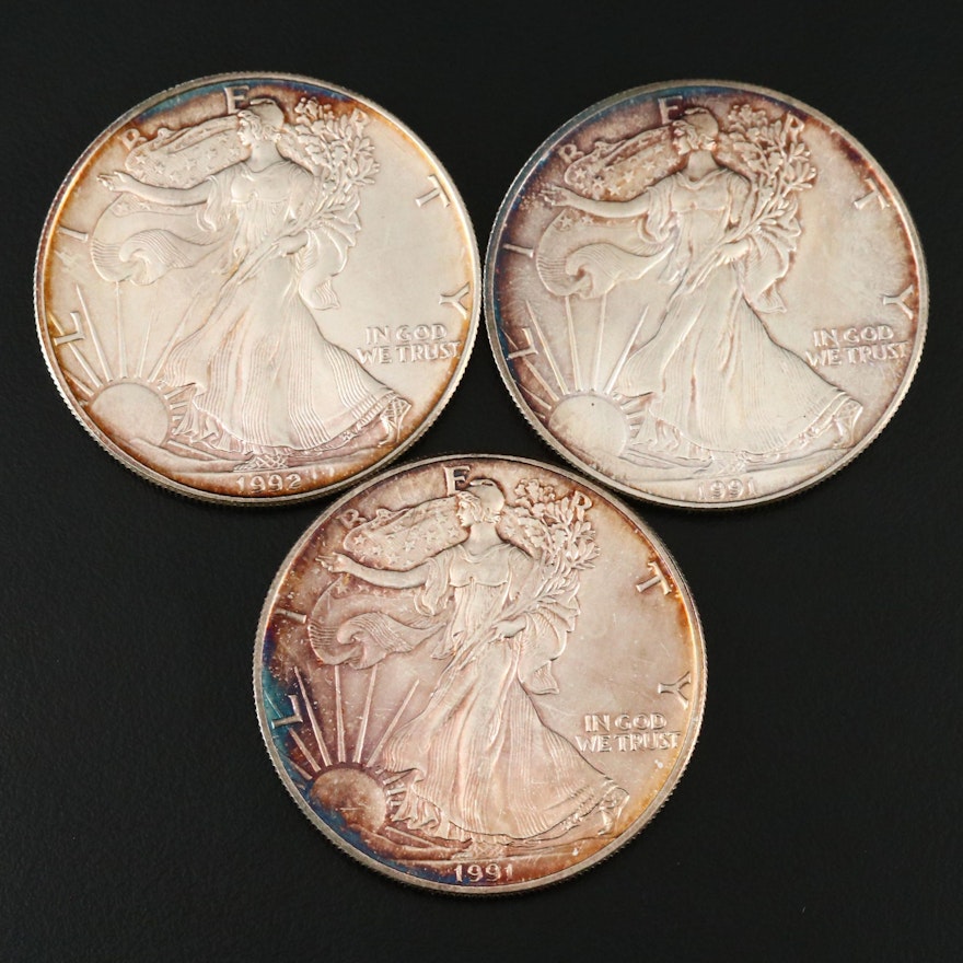 American Eagle Silver Bullion Coins, 1991 and 1992