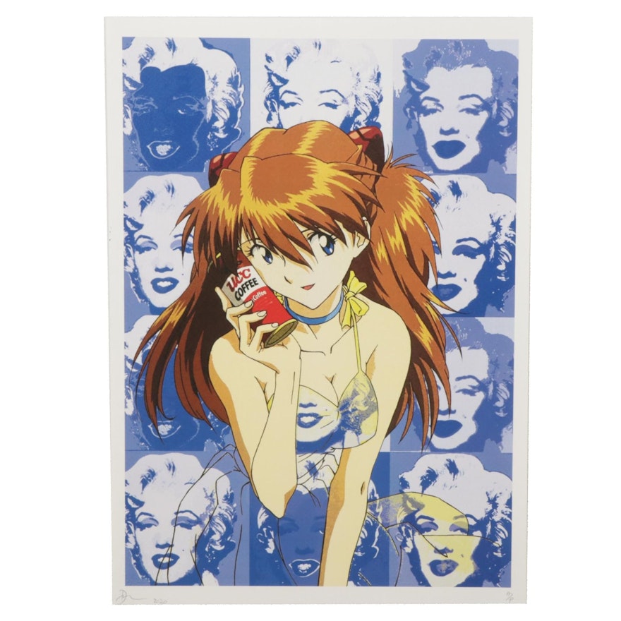 Death NYC Pop Art Graphic Print Featuring Asuka From "Evangelion," 2020