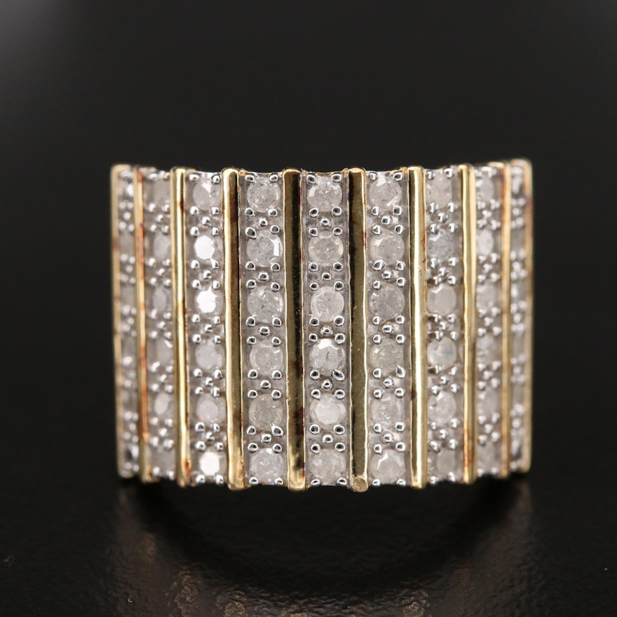 Sterling Diamond Tapered Band