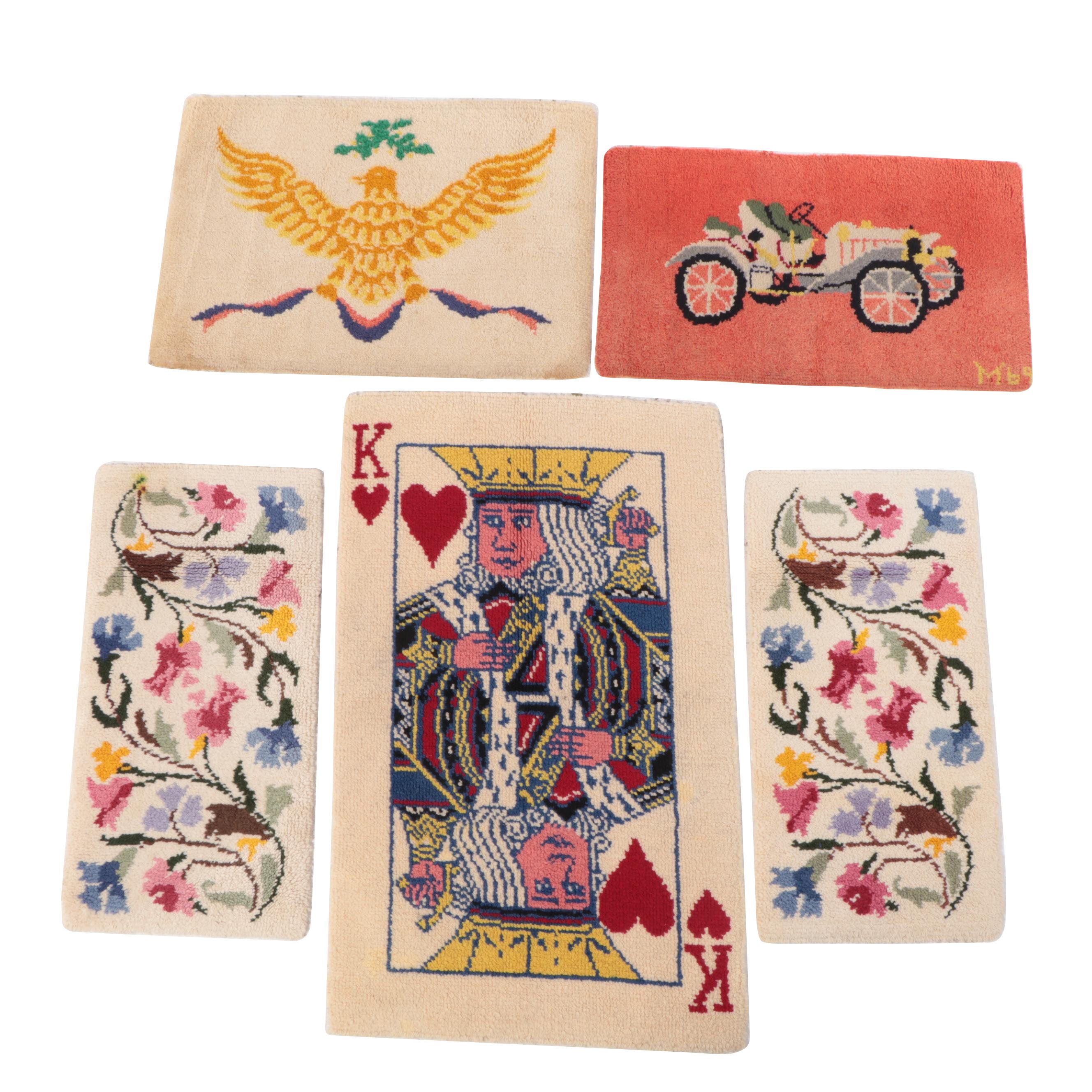 Hand-Hooked Pictorial and Novelty Accent Rugs, Mid to Late 20th Century