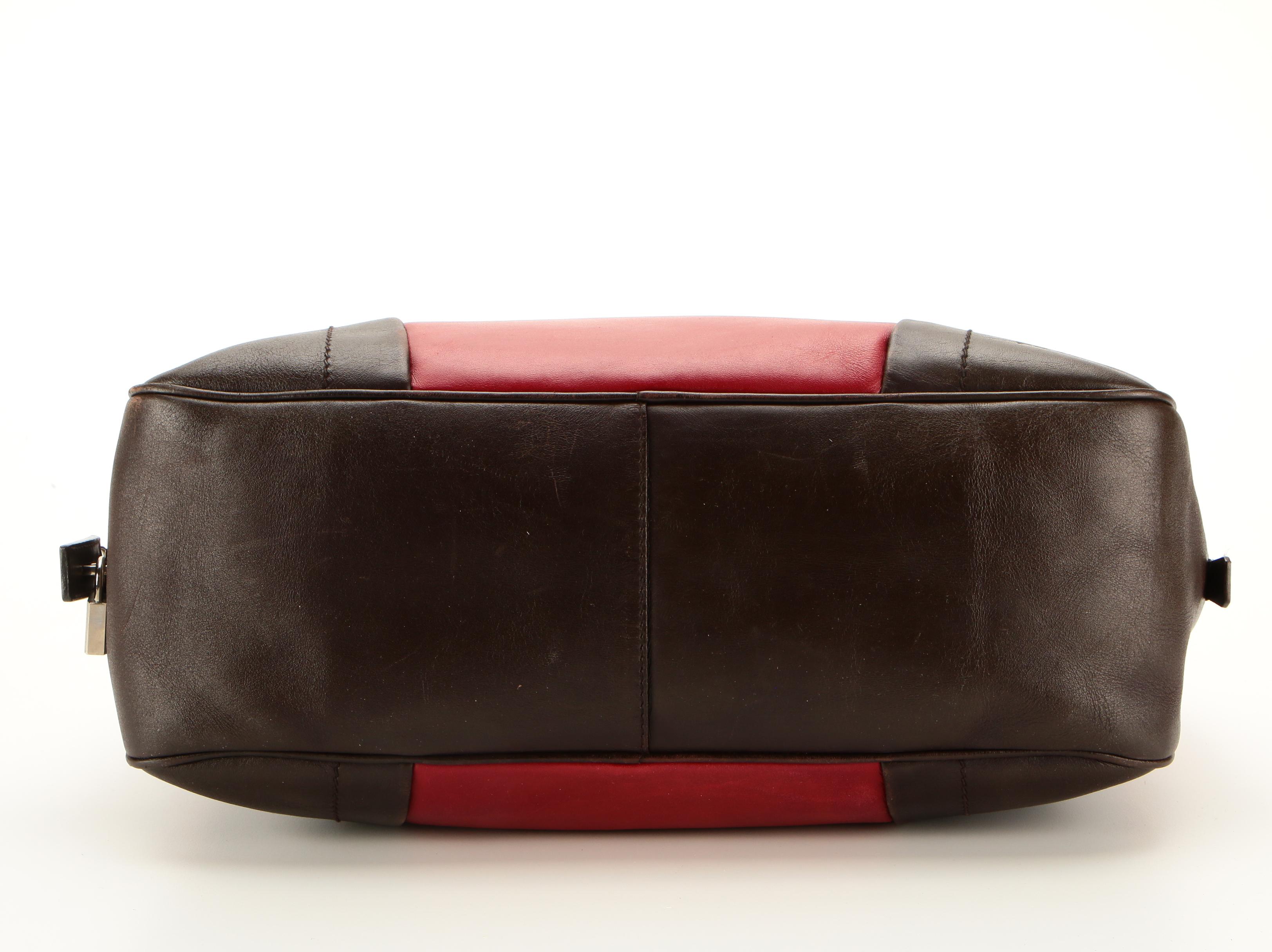 Prada Handbag in Two-Tone Leather with Padlock