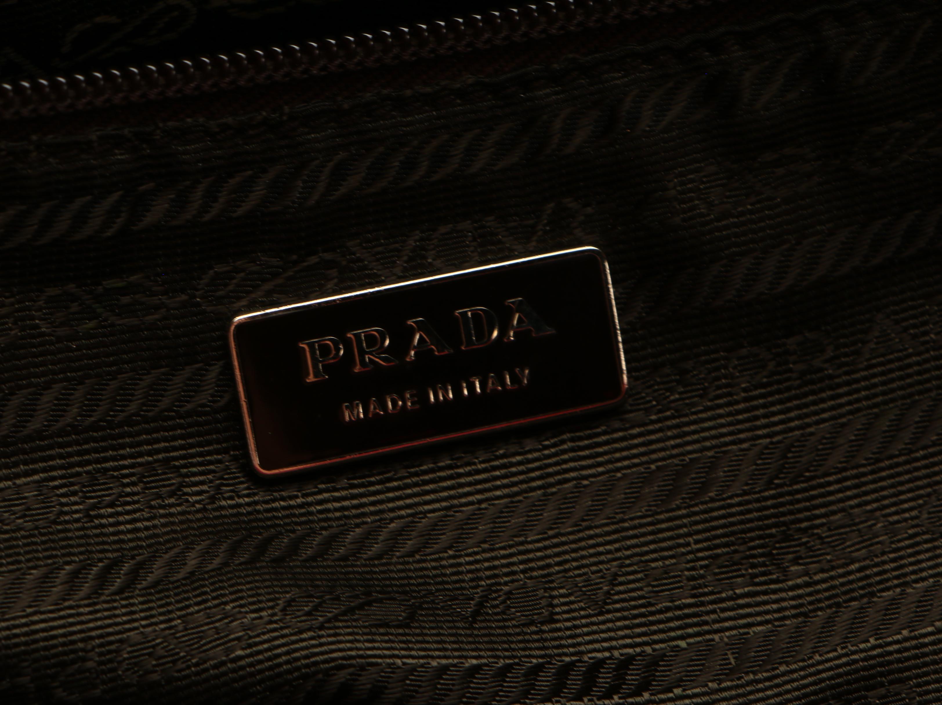 Prada Handbag in Two-Tone Leather with Padlock