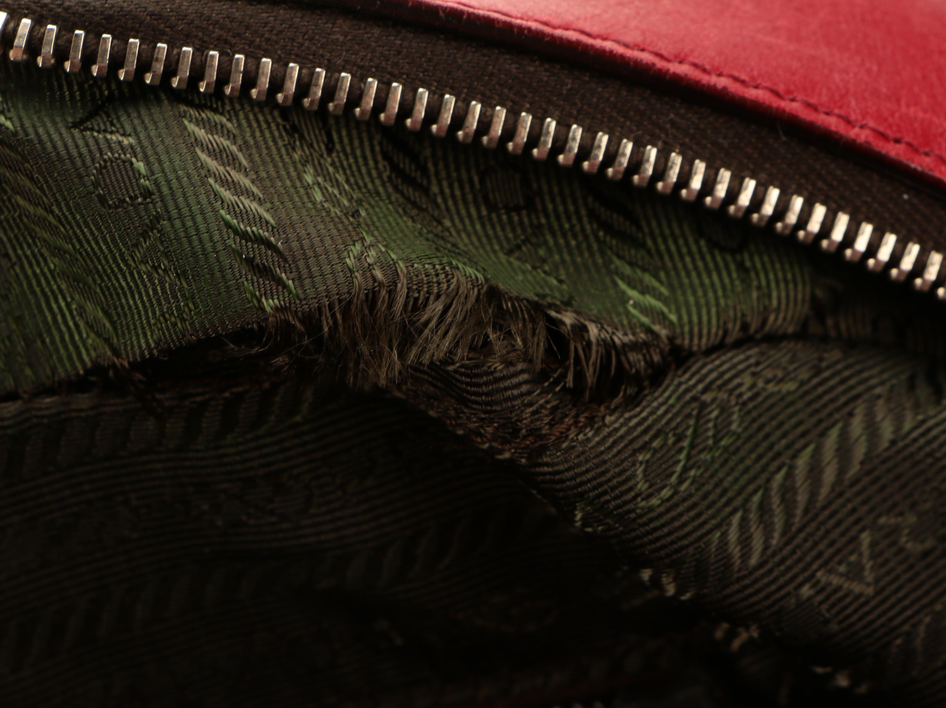 Prada Handbag in Two-Tone Leather with Padlock