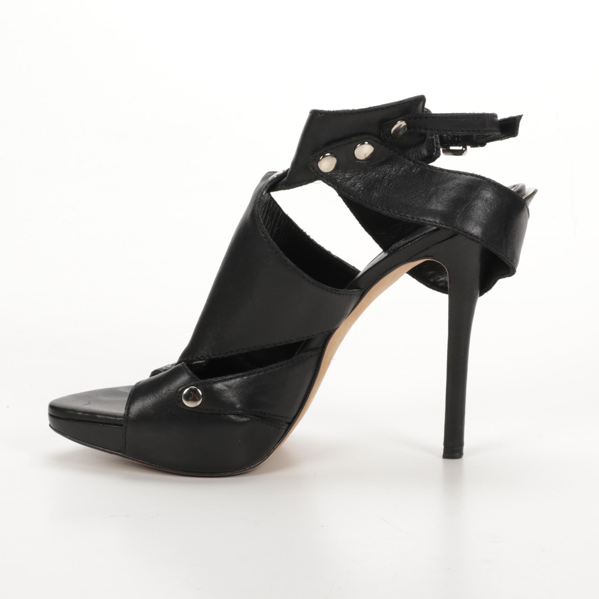 Christian Dior Black Leather High Heel Sandals