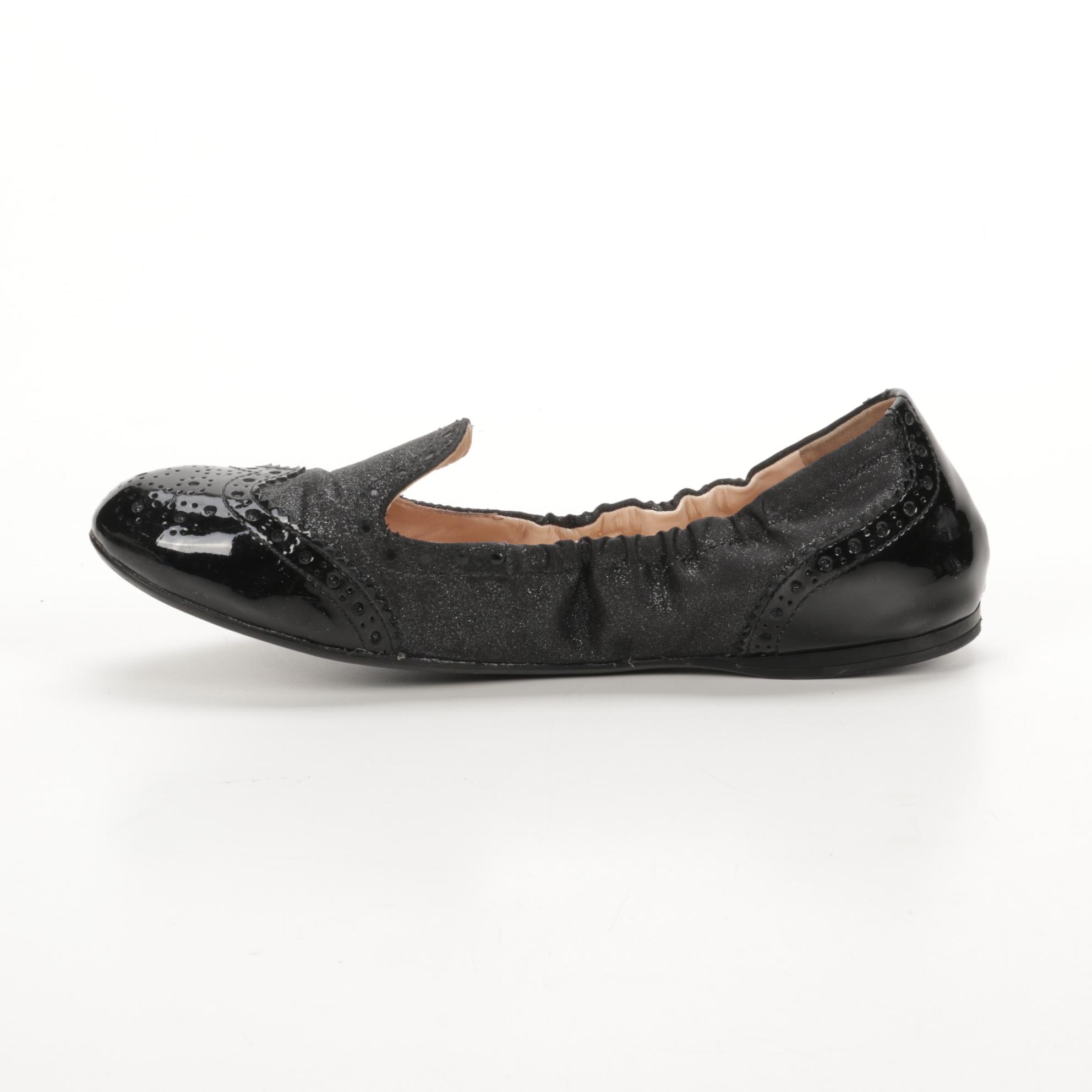 Prada Black Patent Leather Ballet Flats