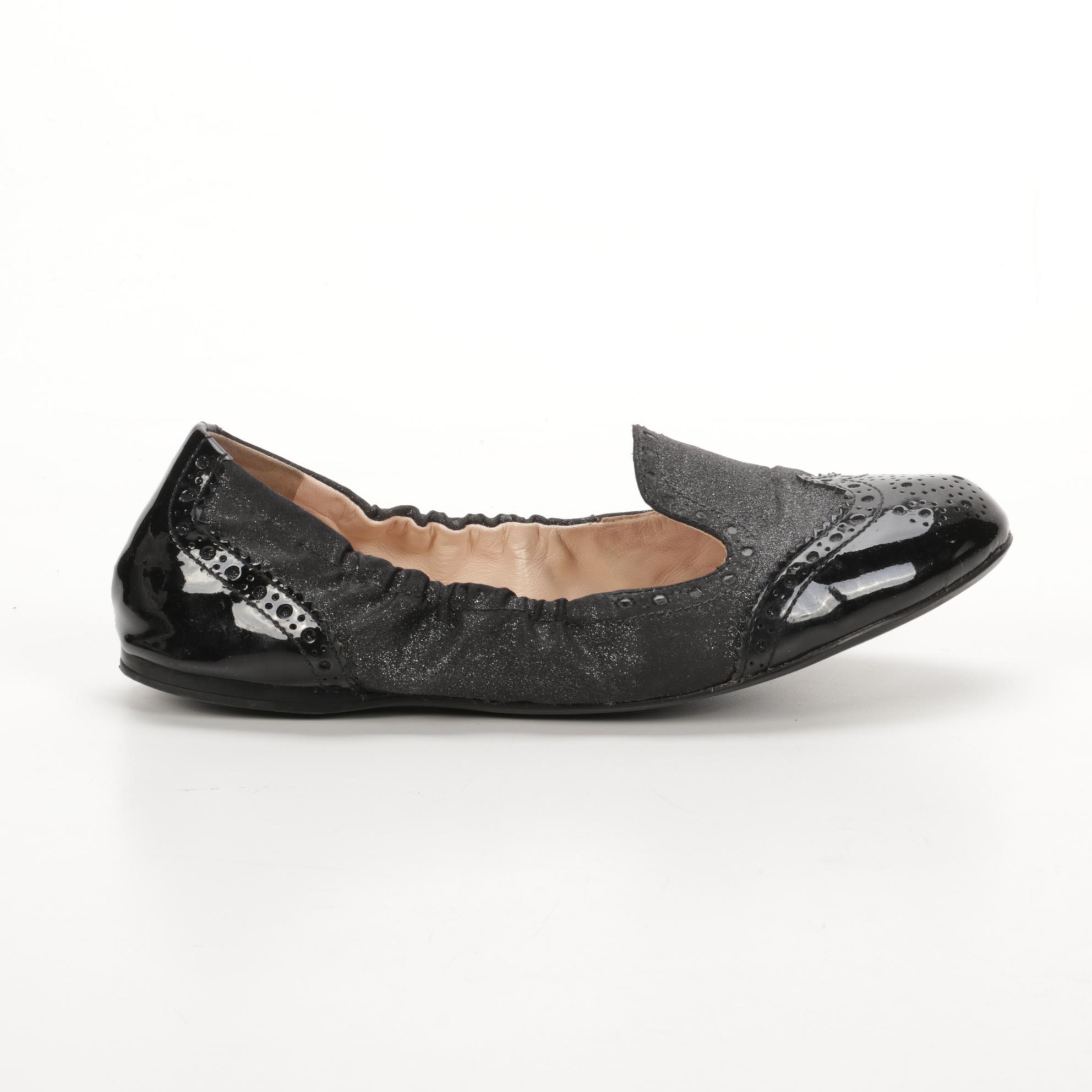 Prada Black Patent Leather Ballet Flats