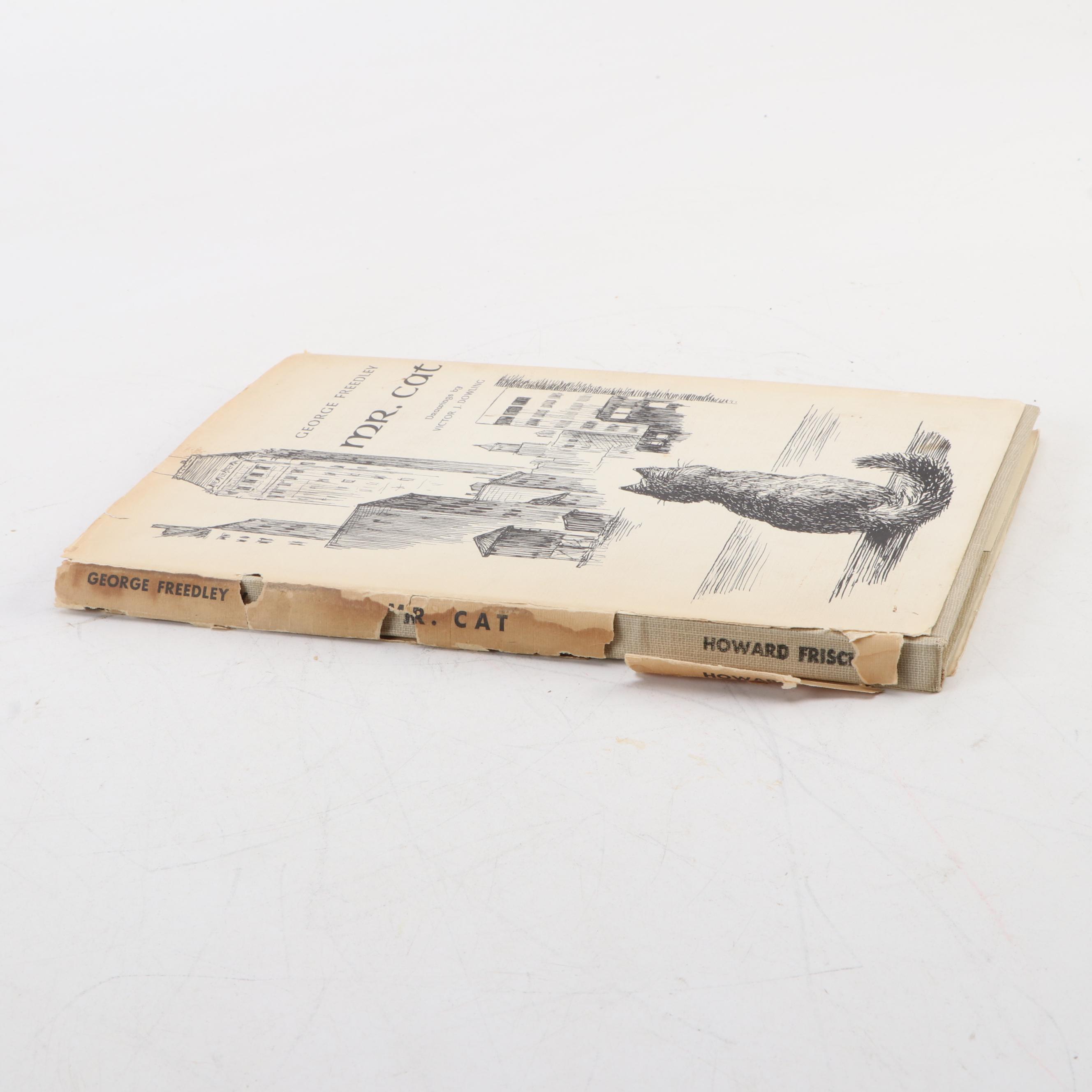 First Editions "Mr. Cat" and "More Mr. Cat" by George Freedley, Mid-20th Century