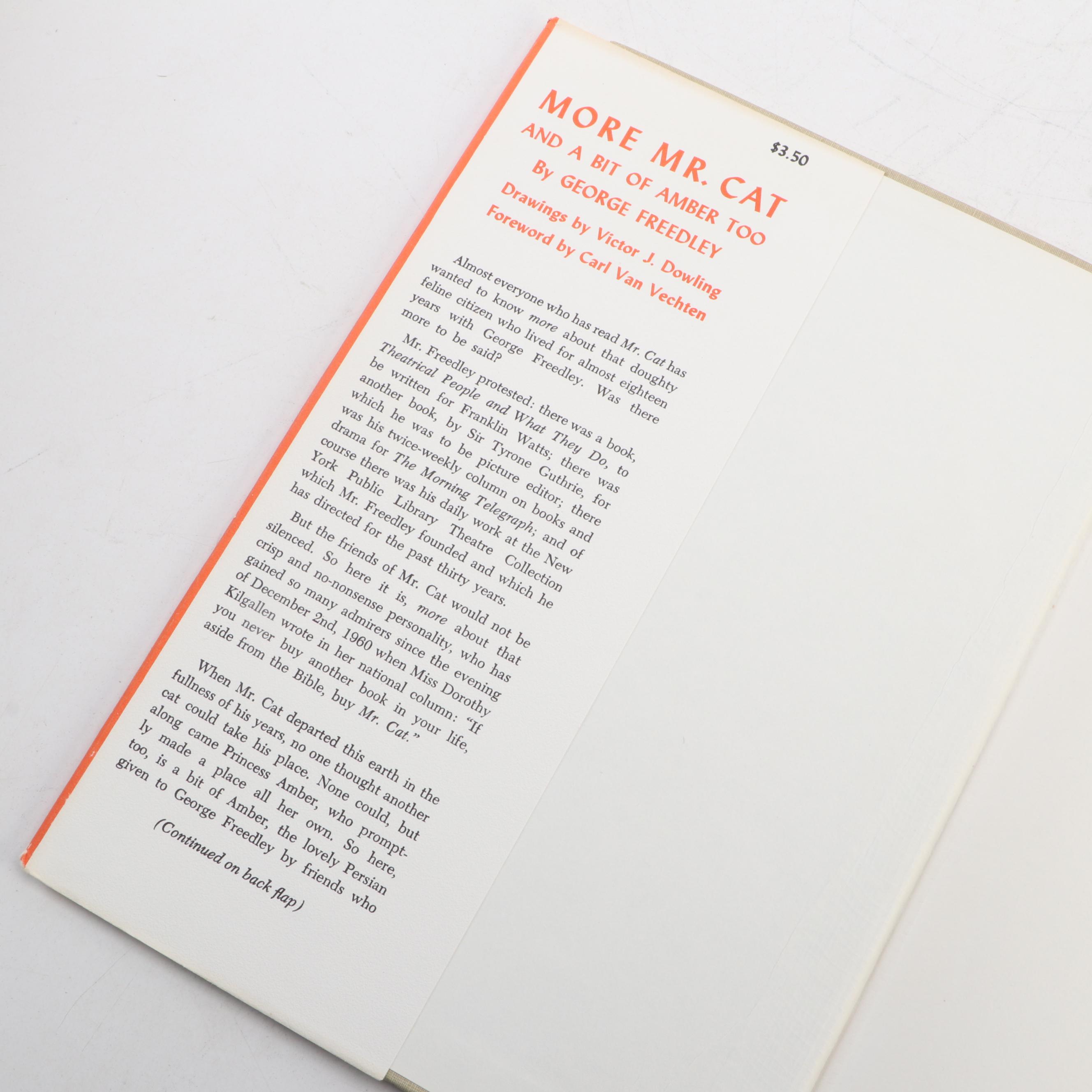 First Editions "Mr. Cat" and "More Mr. Cat" by George Freedley, Mid-20th Century