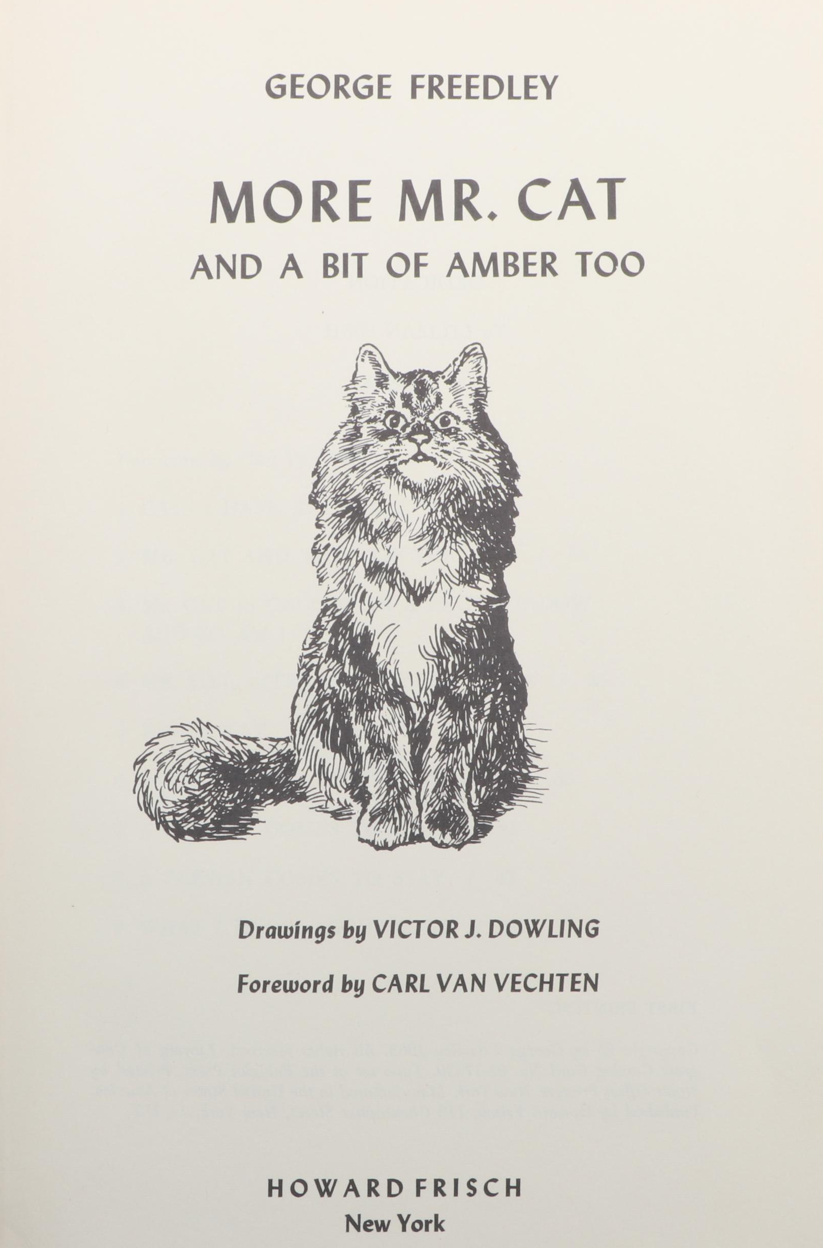 First Editions "Mr. Cat" and "More Mr. Cat" by George Freedley, Mid-20th Century