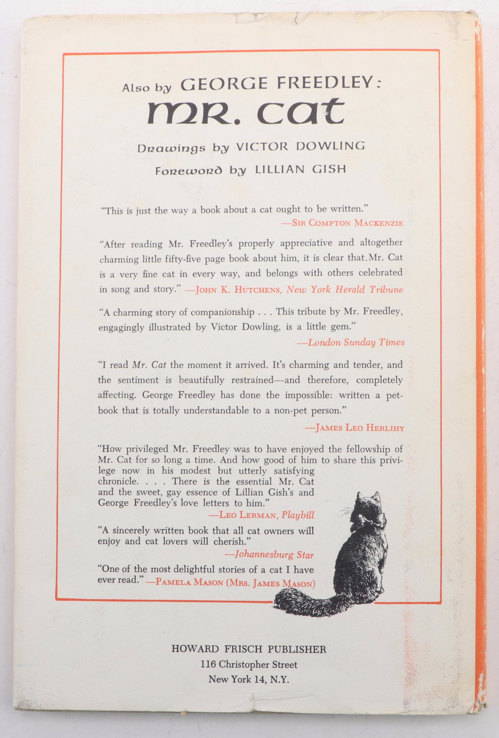 First Editions "Mr. Cat" and "More Mr. Cat" by George Freedley, Mid-20th Century
