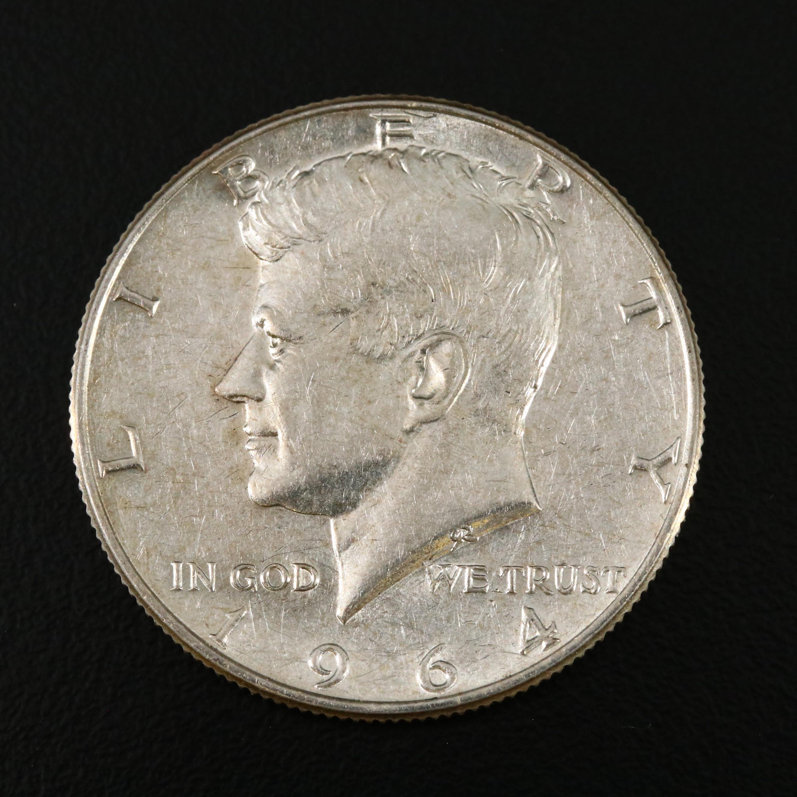 Roll of Kennedy Silver Half Dollars, 1964