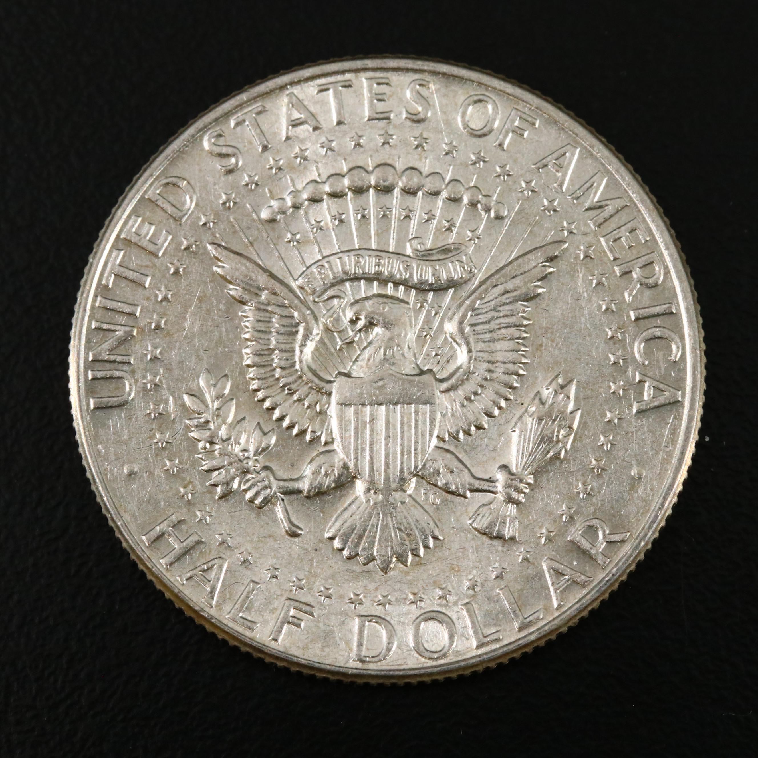 Roll of Kennedy Silver Half Dollars, 1964