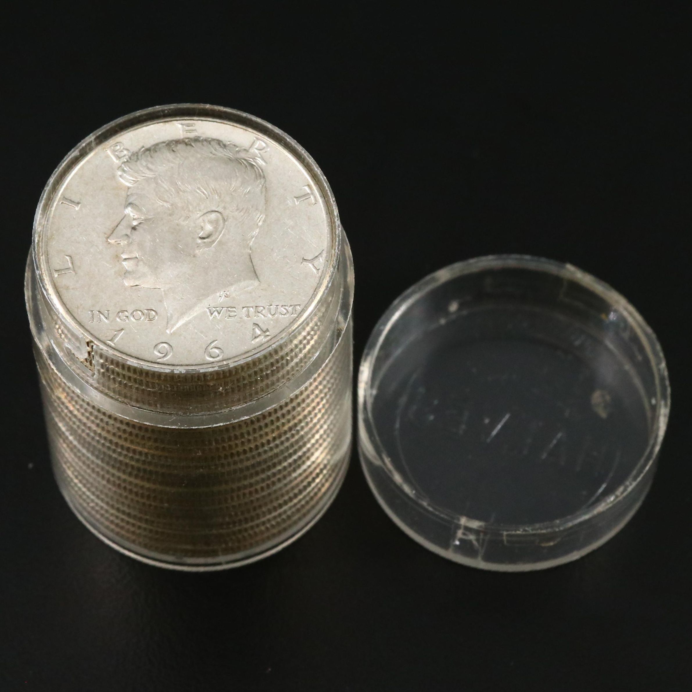 Roll of Kennedy Silver Half Dollars, 1964